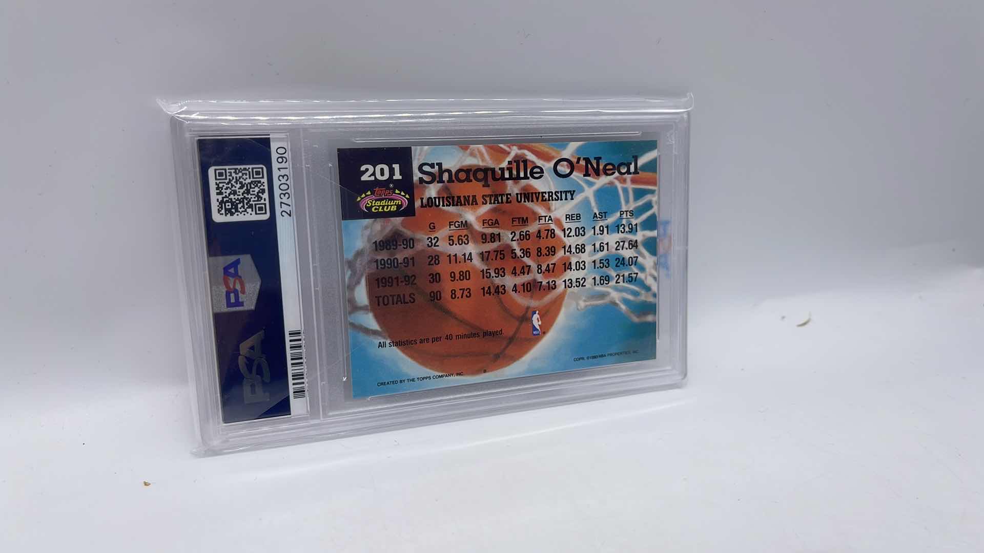 Photo 1 of 1992 SHAQUILLE O’NEAL STADIUM CLUB RATED ROOKIE CARD 201