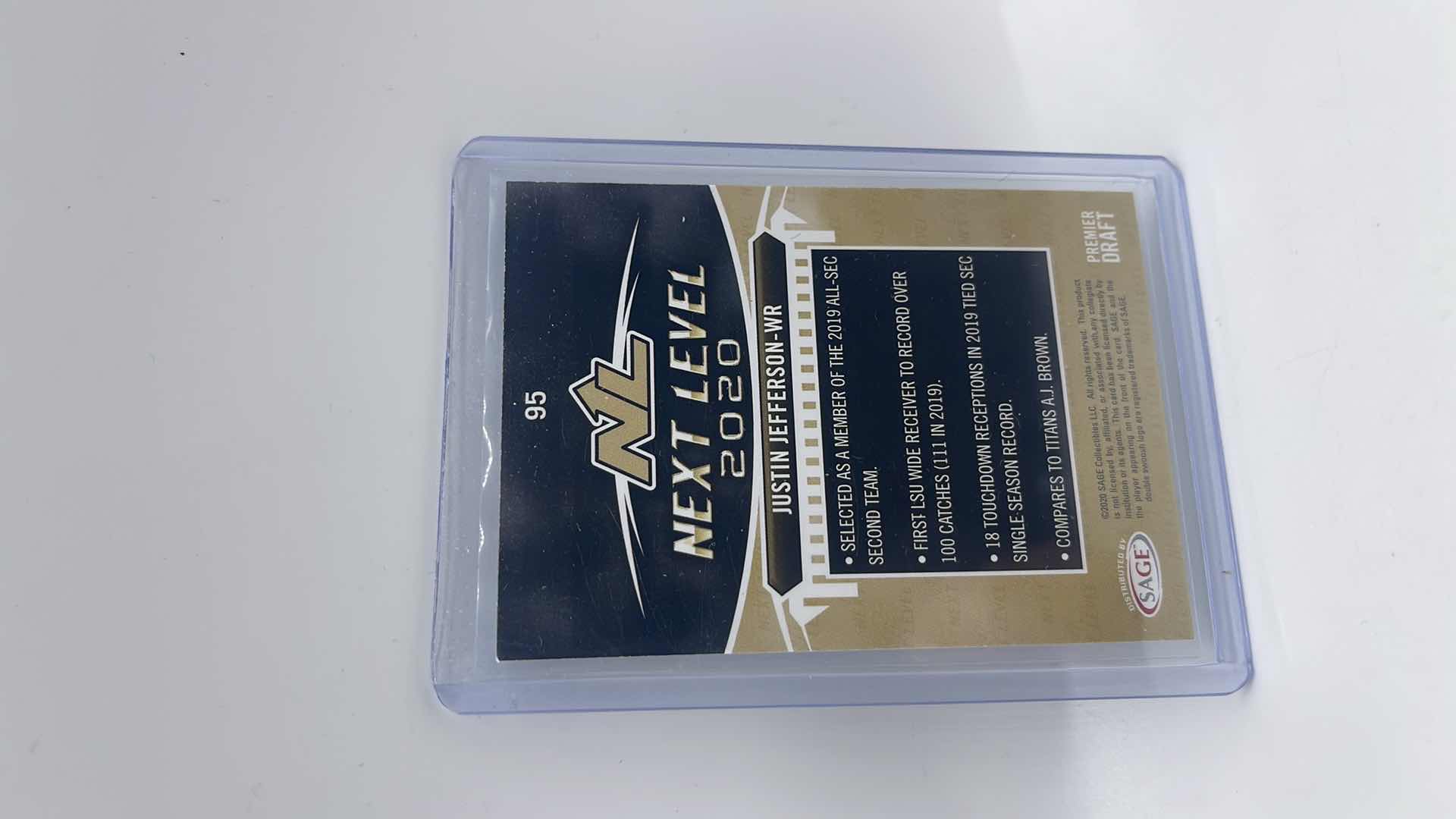 Photo 1 of 2020 JUSTIN JEFFERSON SAGE ROOKIE CARD 95