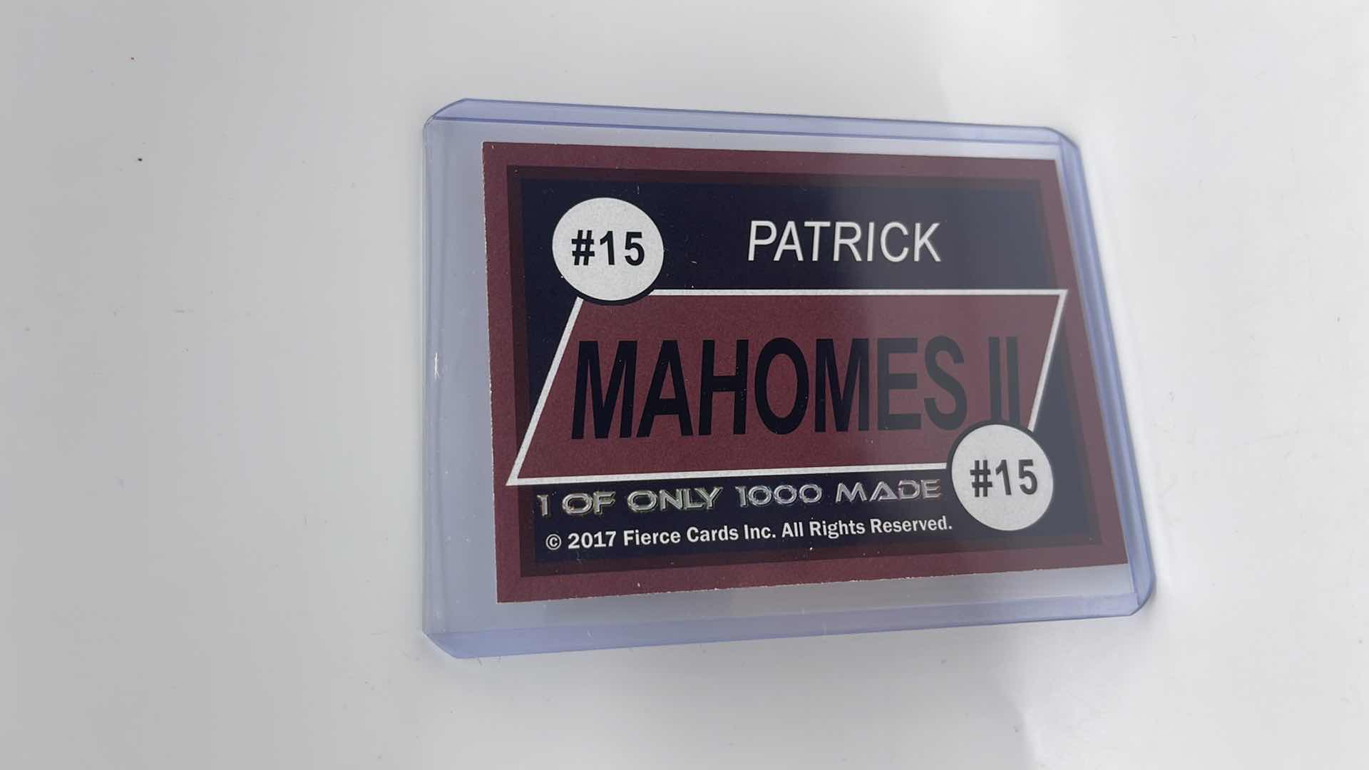 Photo 1 of 2017 PATRICK MAHOMES FIERCE ROOKIE CARD 15