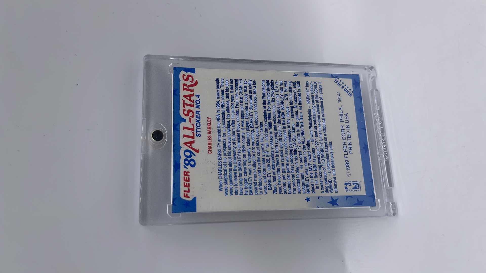 Photo 1 of 1989 CHARLES BARKLEY FLEER CARD 4