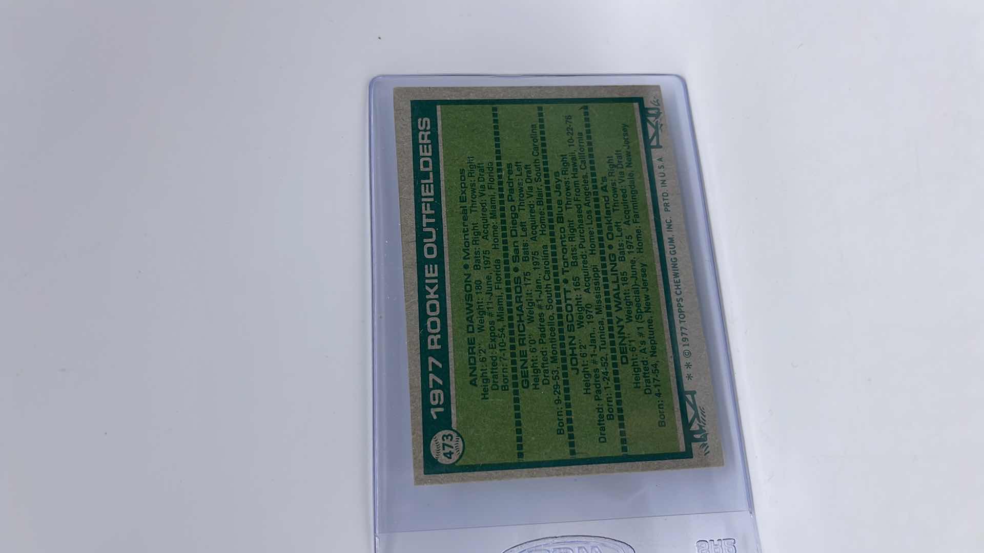 Photo 1 of 1977 ANDRE DAWSON TOPPS ROOKIE CARD 472