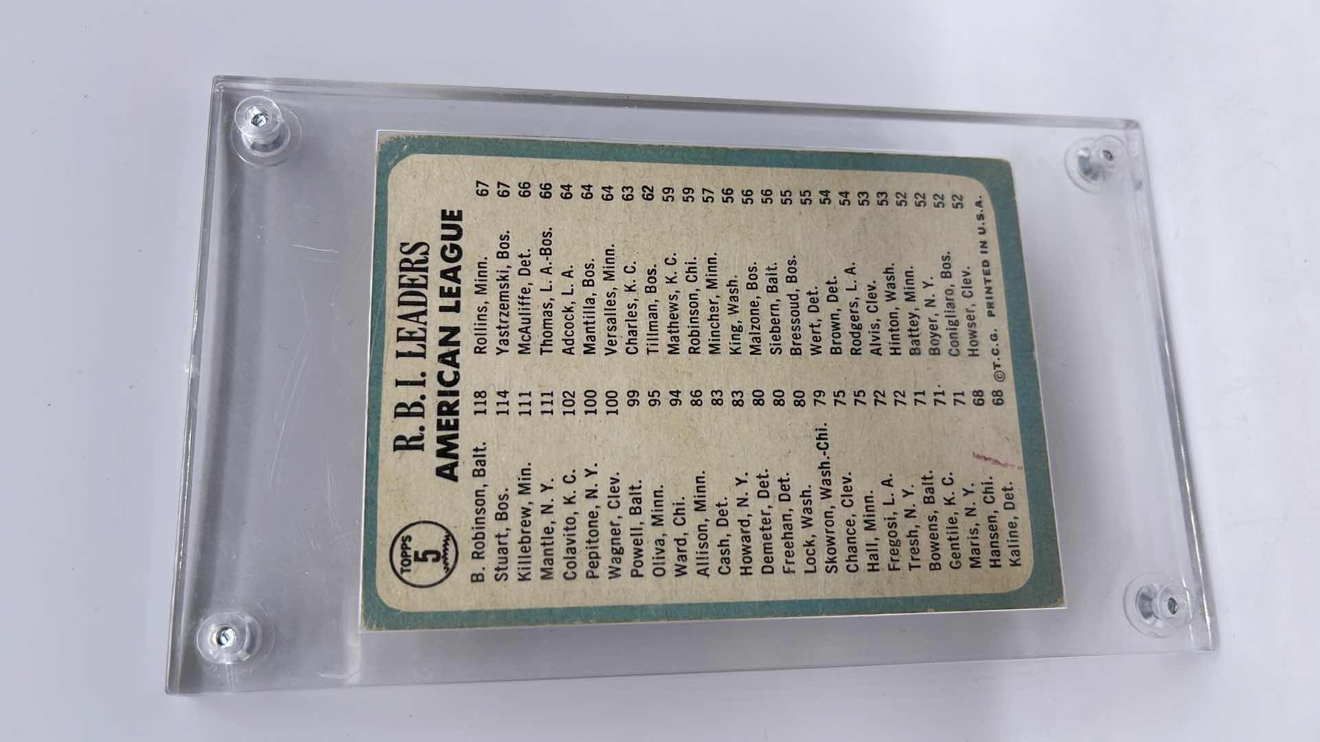 Photo 1 of 1965 BROOKS ROBINSON & MICKEY MANTLE TOPPS CARD 5