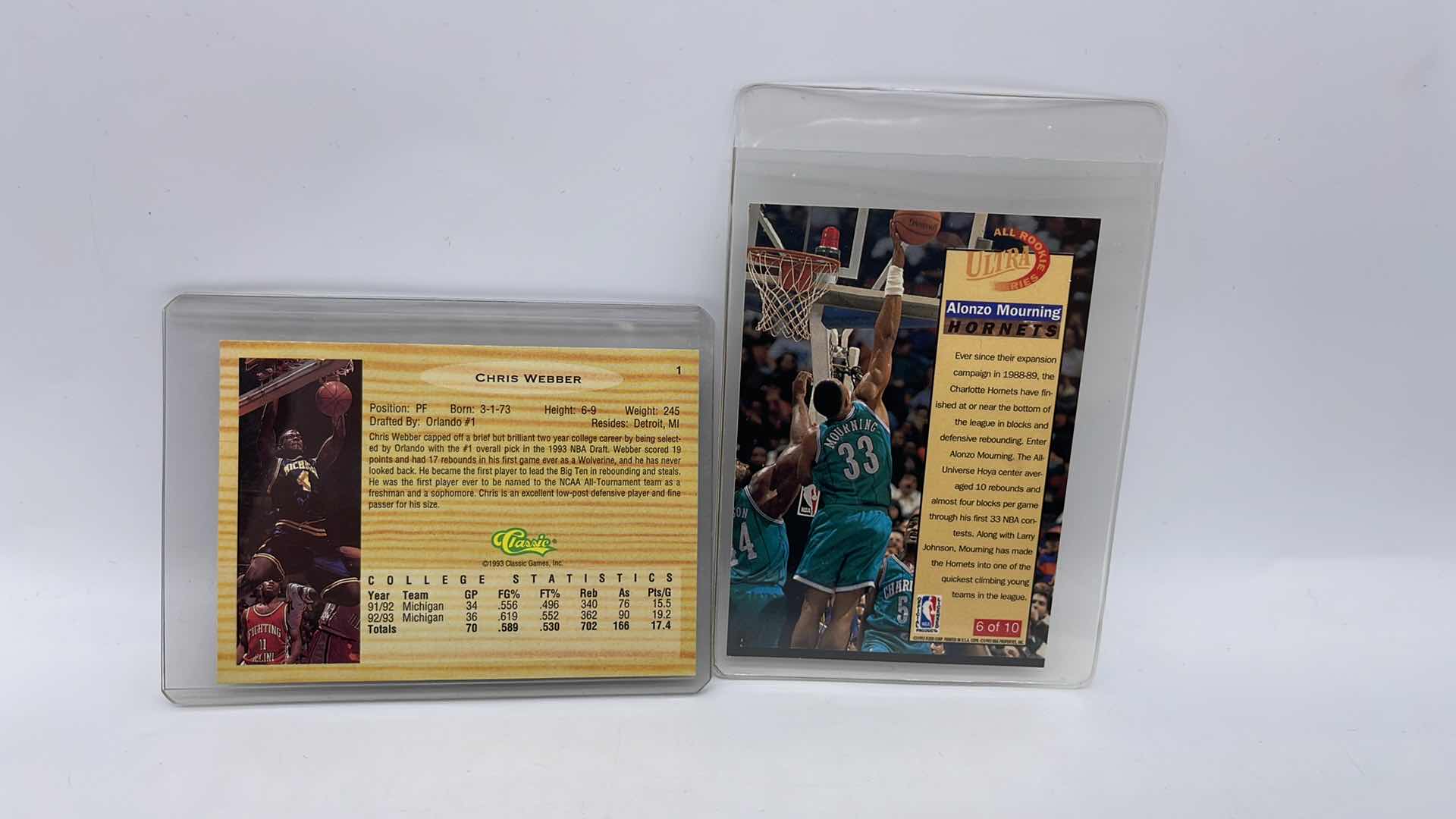 Photo 1 of CHRIS WEBBER & ALANZO MORNING ROOKIE CARDS
