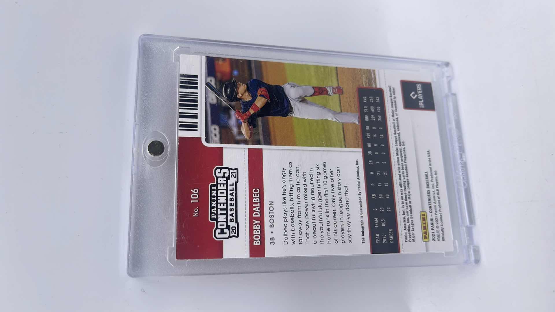 Photo 1 of 2021 BOBBY DALBEC PANINI CONTENDERS AUTOGRAPH TICKET CARD 106