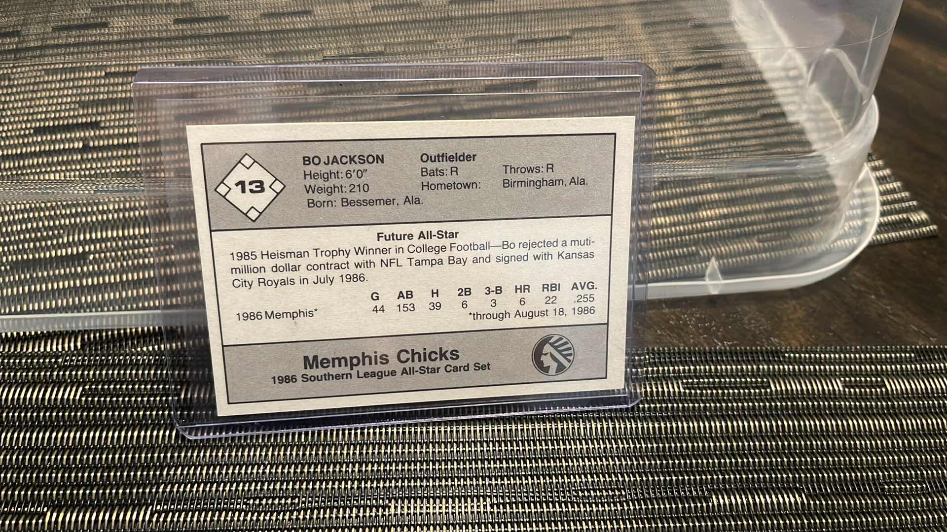 Photo 1 of 1986 BO JACKSON FUTURE STAR ROOKIE CARD 13