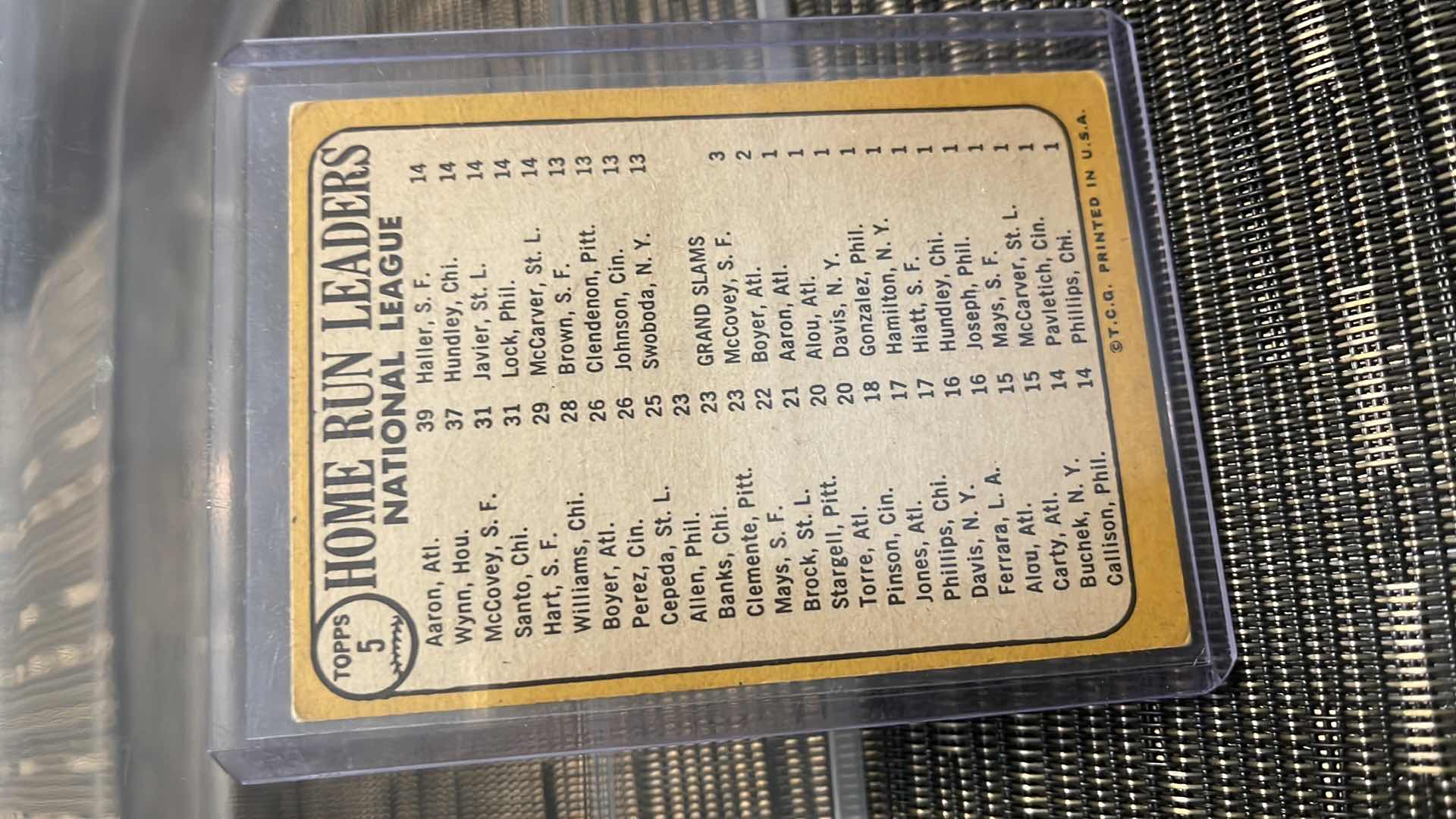 Photo 1 of 1968 HANK AARON TOPPS CARD 5