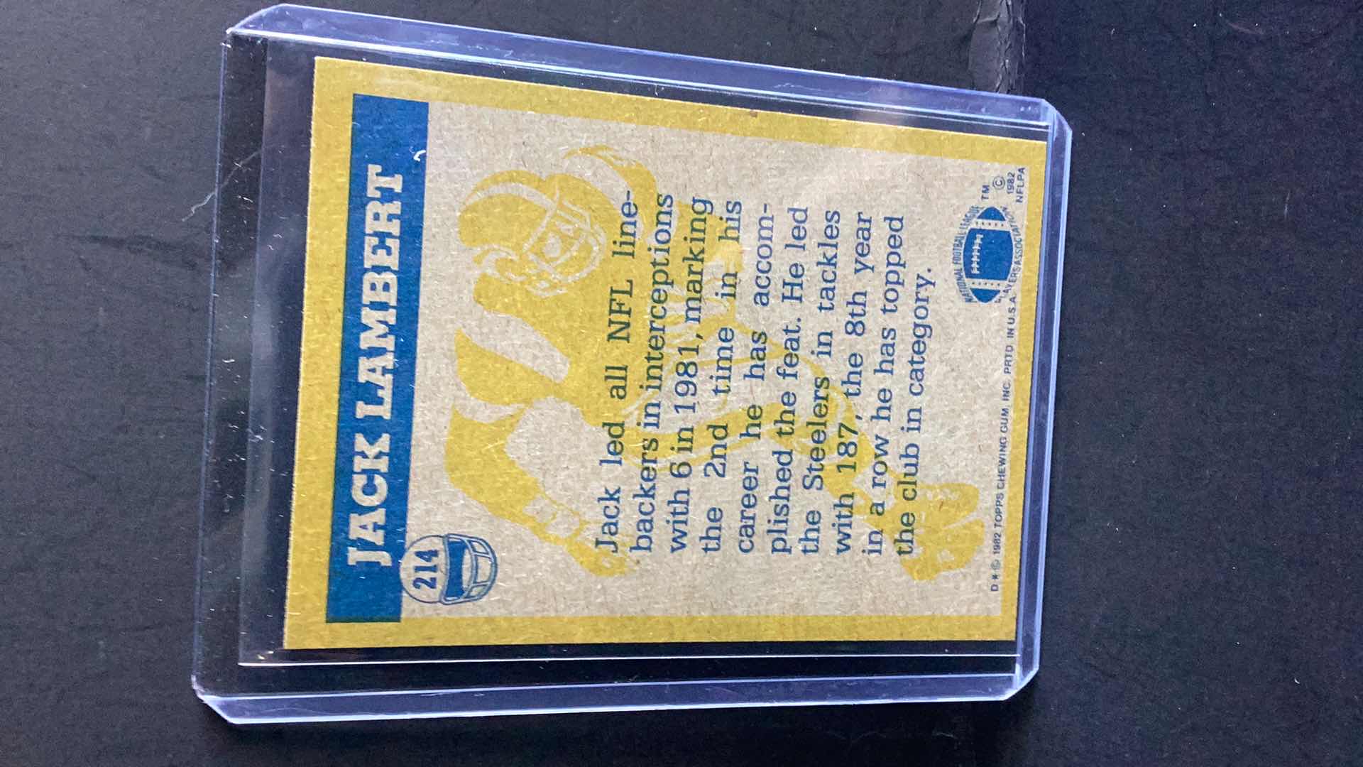 Photo 1 of 1982 JACK LAMBERT TOPPS #214