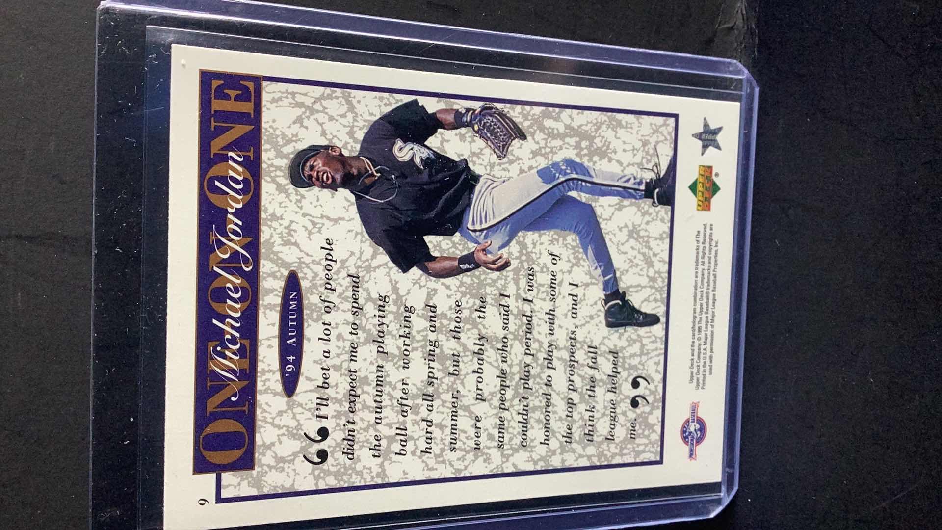 Photo 1 of 1995 MICHAEL JORDAN BASEBALL ROOKIE UPPER DECK #9