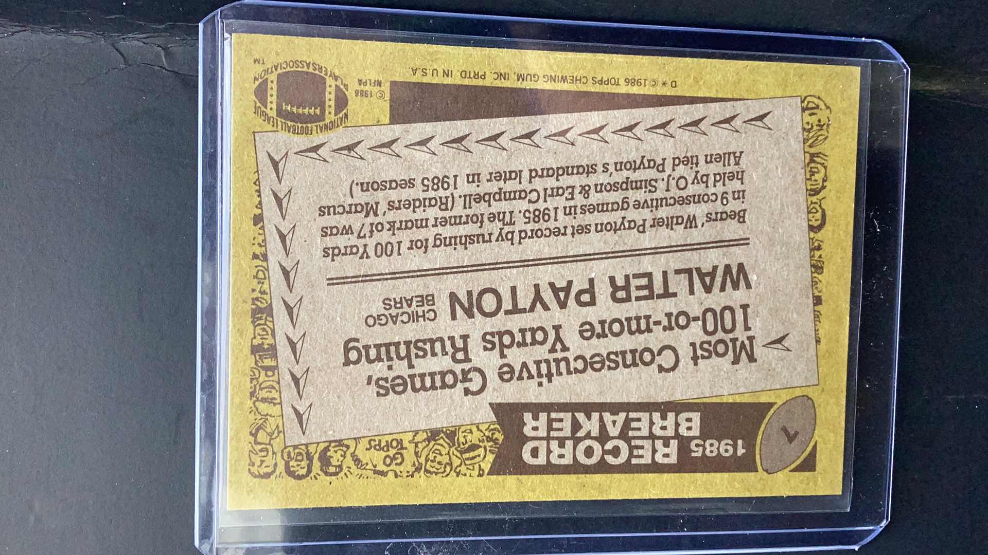 Photo 1 of 1986 WALTER PAYTON TOPPS #7