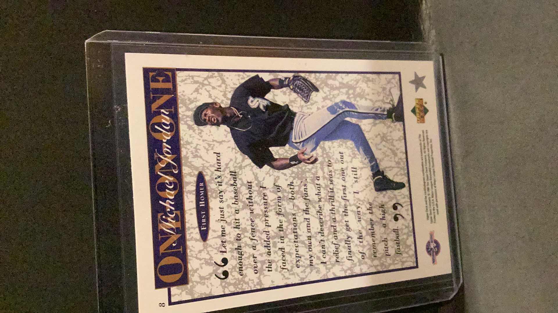 Photo 1 of 1995 MICHAEL JORDAN FIRST HOMER UPPER DECK #8