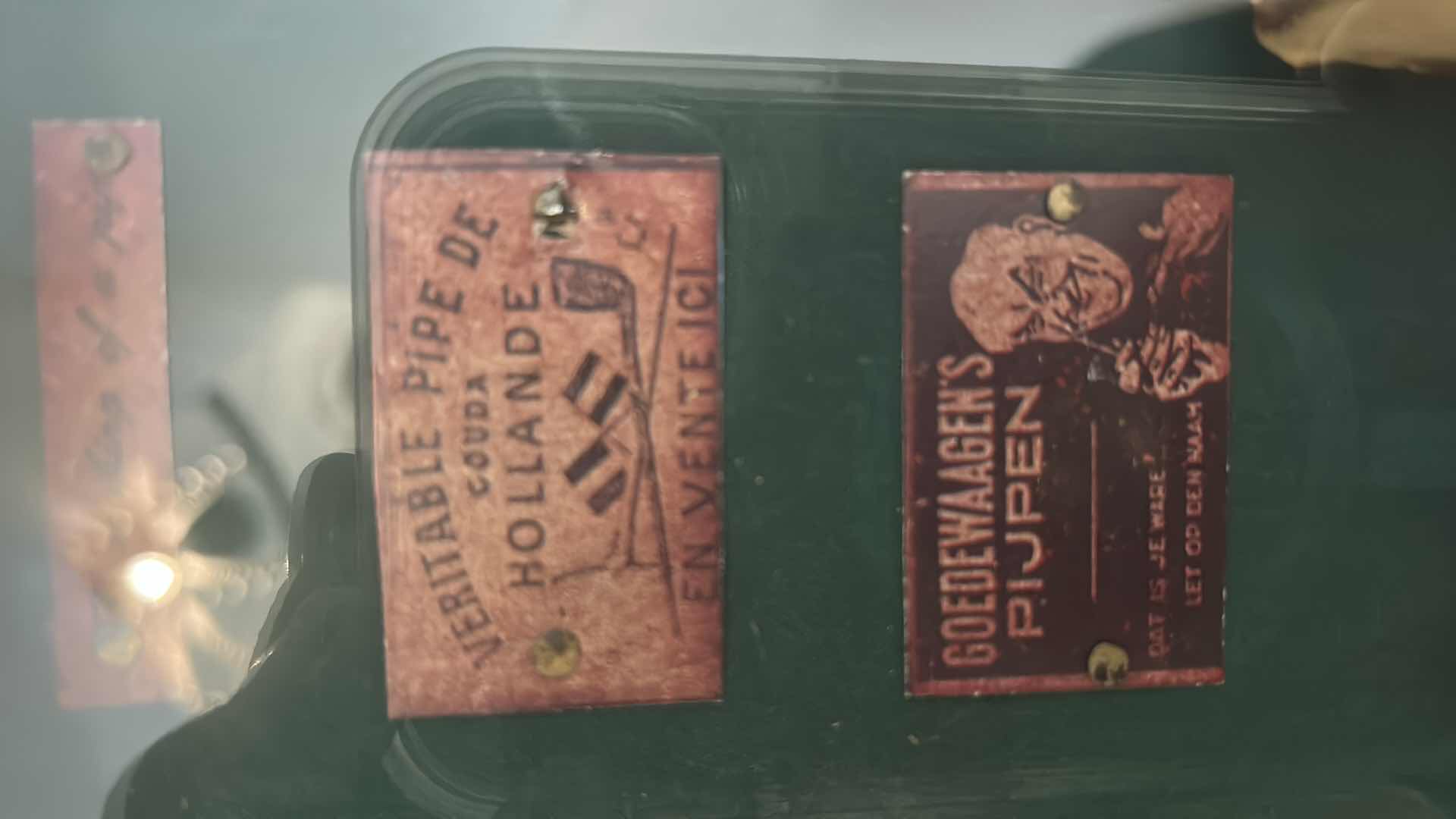 Photo 11 of DISTRESSED BLACK AND GOLD FRAMED SHADOW BOX WITH VINTAGE PIPES 20.5” x 11.25”