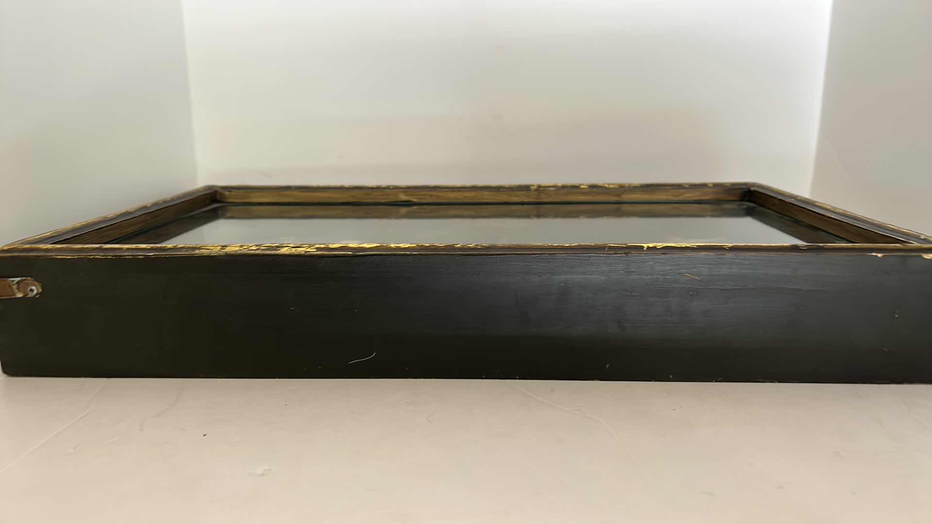 Photo 7 of DISTRESSED BLACK AND GOLD FRAMED SHADOW BOX WITH VINTAGE PIPES 20.5” x 11.25”