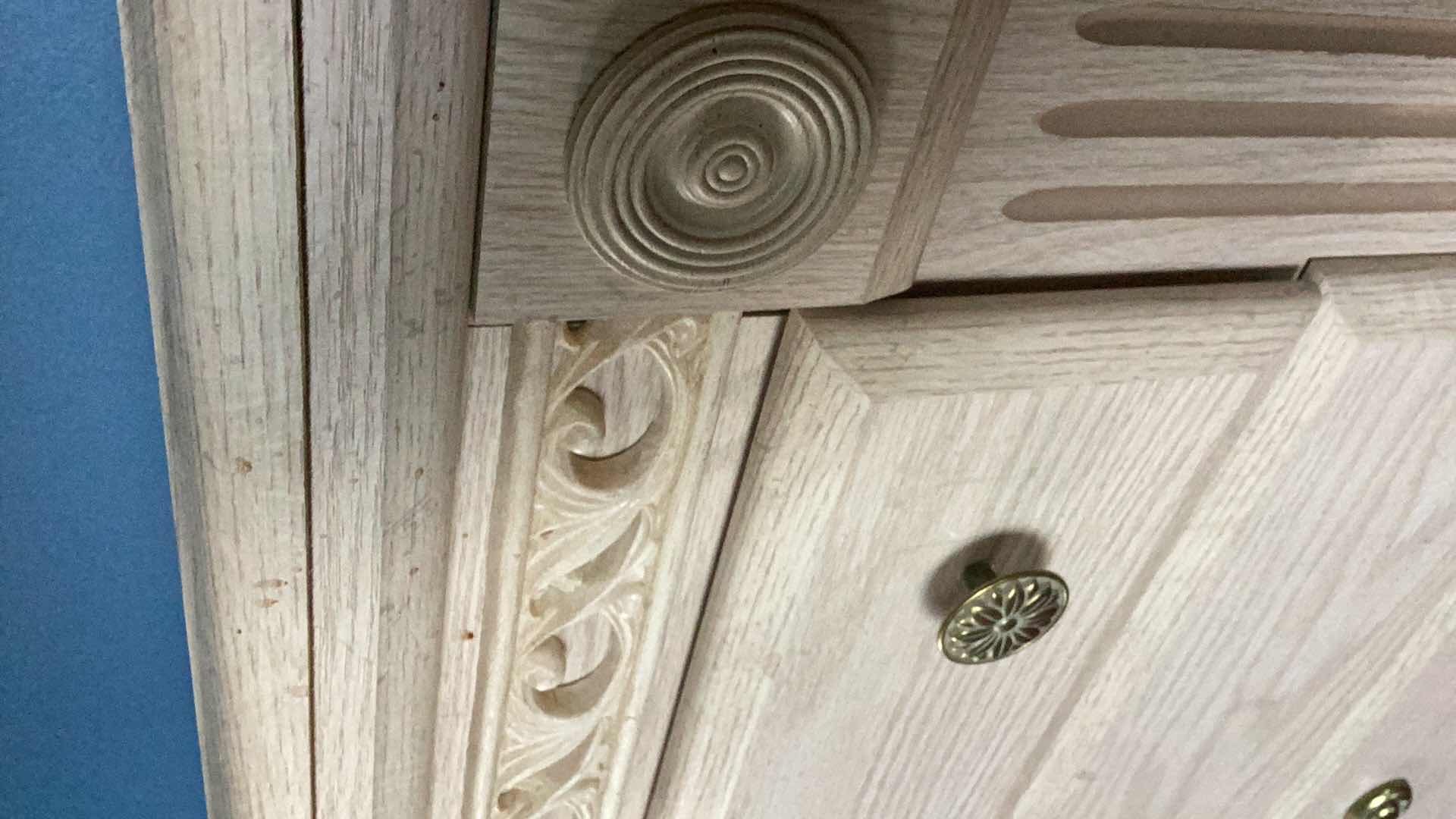 Photo 1 of LARGE WOODEN DRESSER WITH MIRROR 65" X 17" H 23"