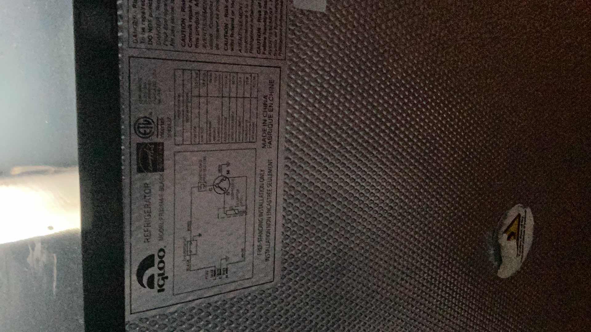 Photo 1 of IGLOO MINI FRIDGE 19" X 17" H 23'