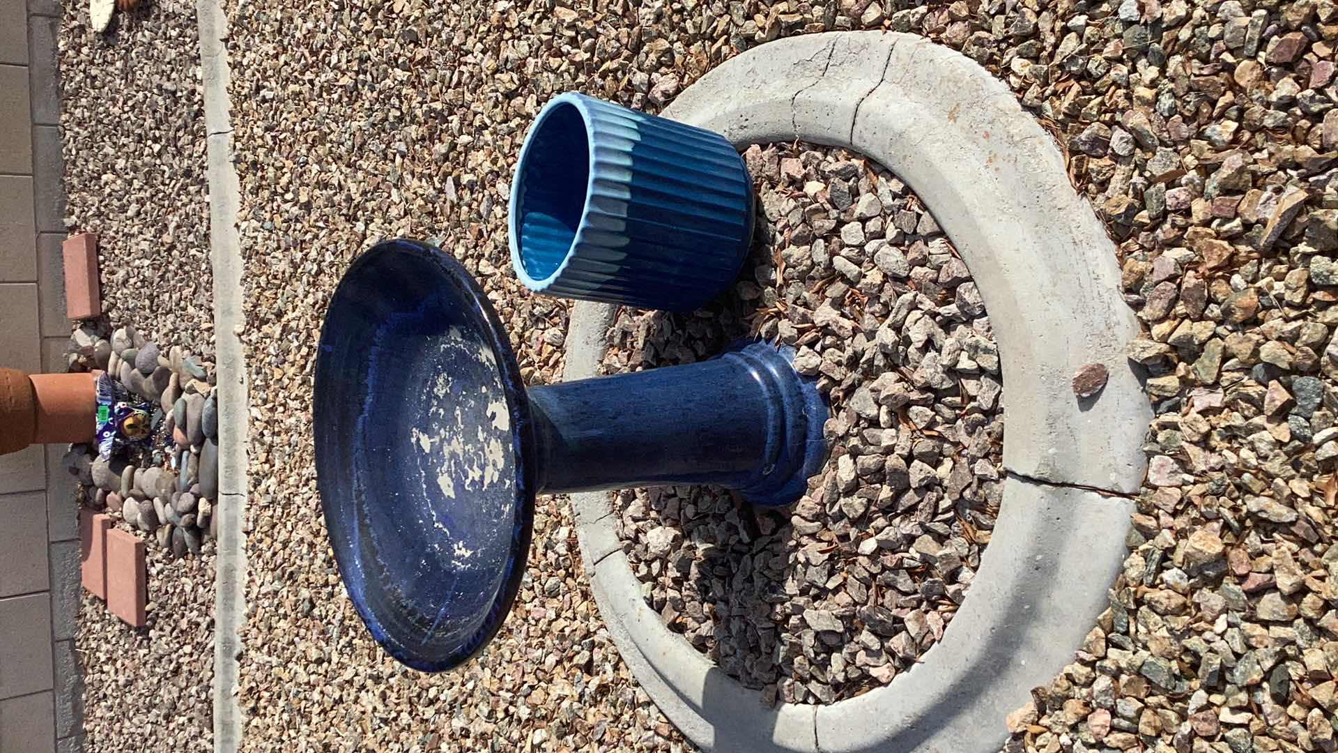 Photo 1 of BLUE BIRD BATH 20” X 24” AND POT