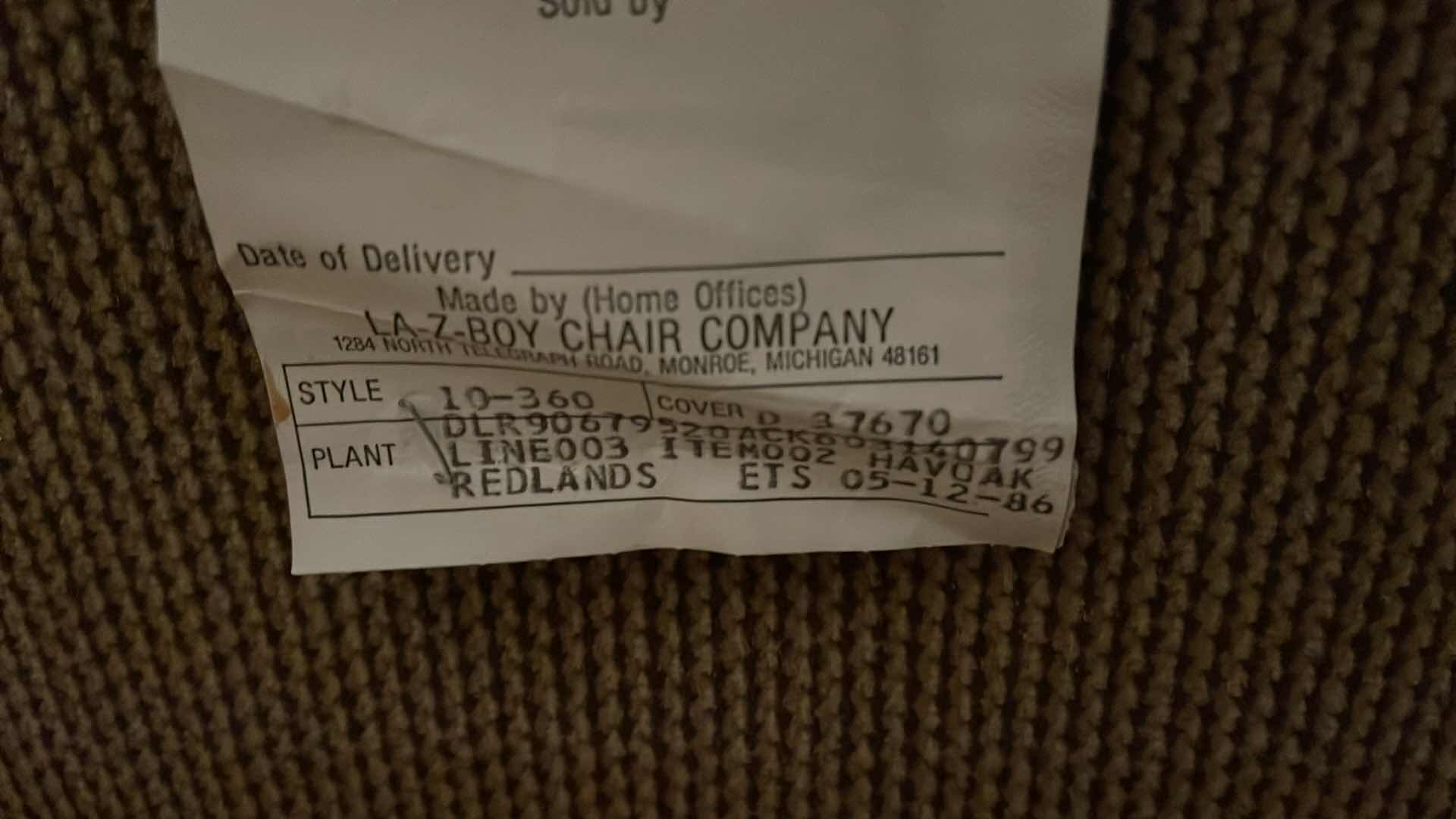 Photo 1 of LAZY BOY RECLINING CHAIR - LIGHT WEAR AND PATCH