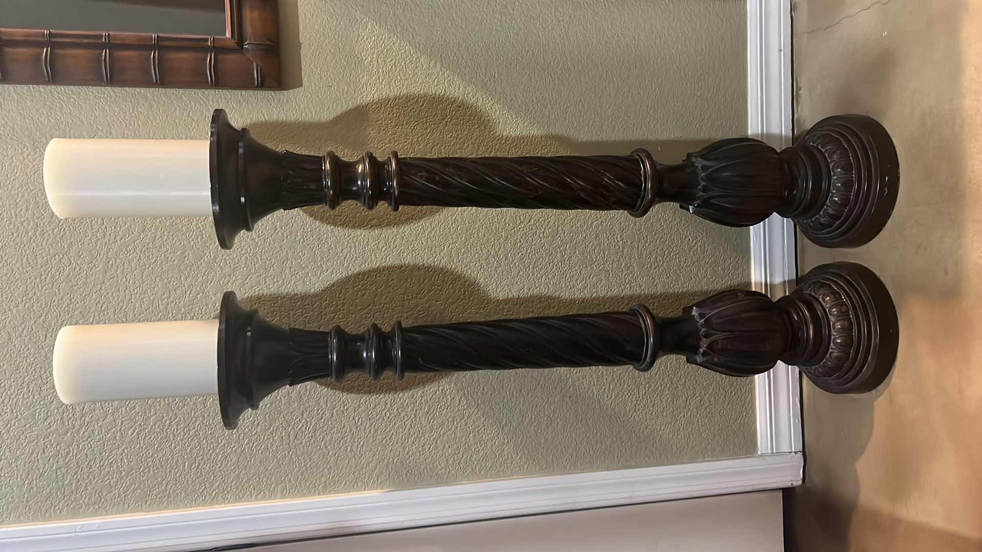 Photo 1 of 2-RESIN TALL CANDLEHOLDERS H36”