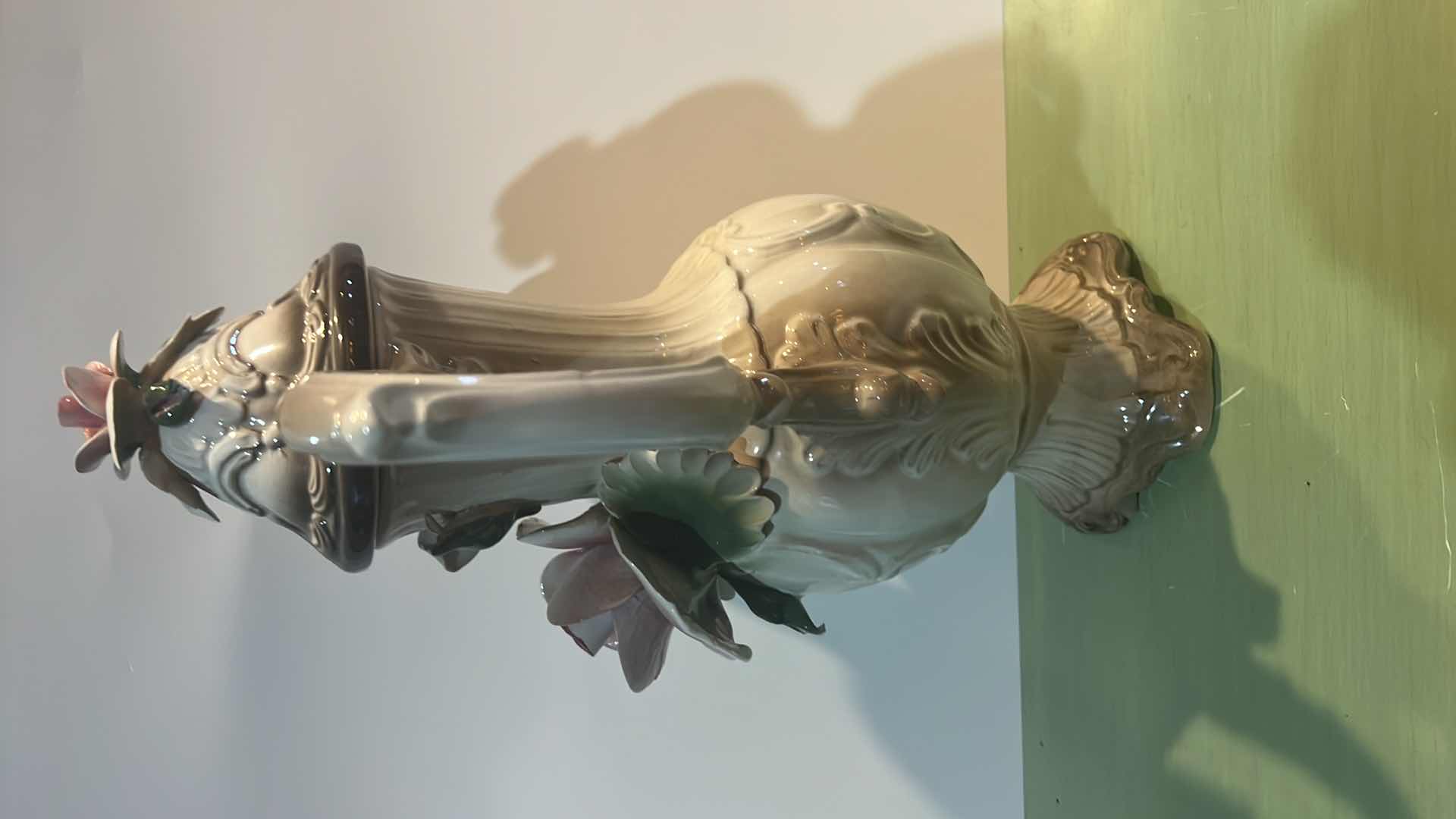 Photo 1 of NUOVA ITALIAN CAPODIMONTE PITCHER VASE W. LID H16”