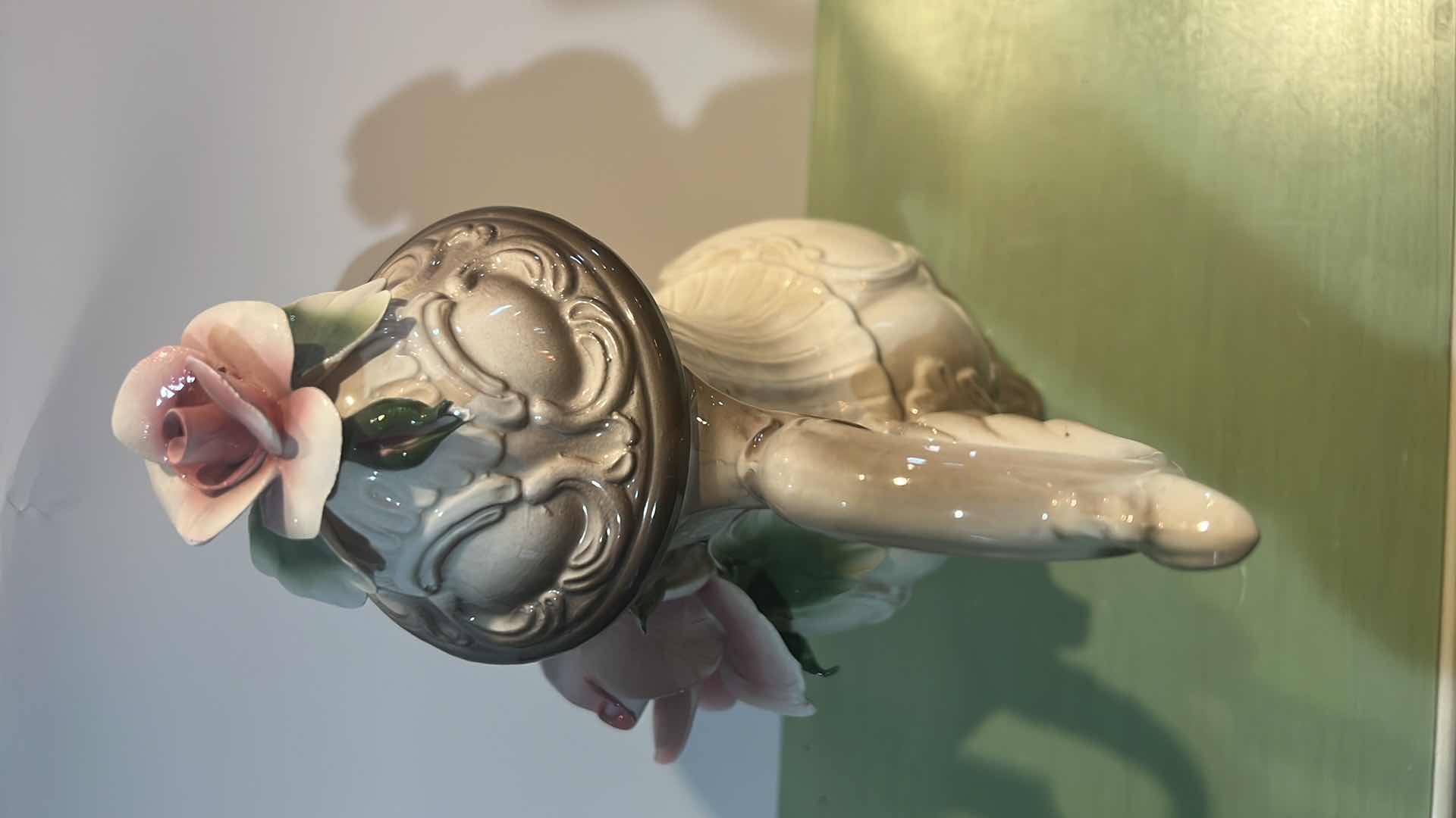 Photo 1 of NUOVA ITALIAN CAPODIMONTE PITCHER VASE W. LID H16”