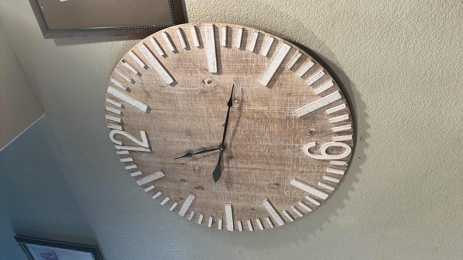 Photo 1 of 34” ROUND WOOD WALL CLOCK