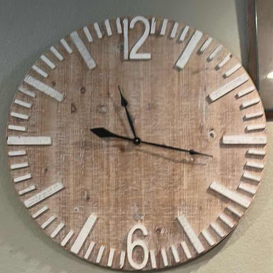 Photo 1 of 34” ROUND WOOD WALL CLOCK