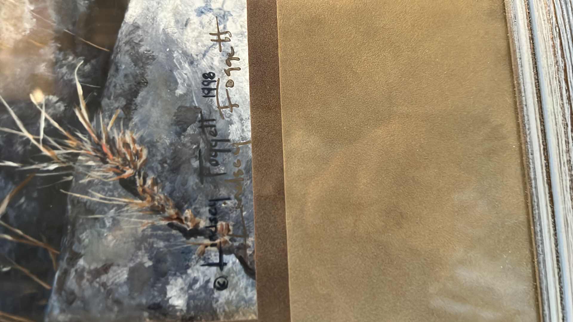 Photo 1 of 1998 FRAMED “CAT” ARTWORK ARTIST SIGNED 28” x 23”