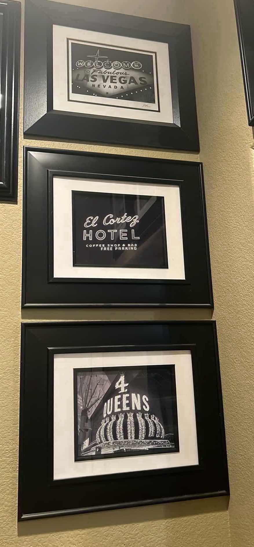 Photo 2 of 3-BLACK FRAMED “LAS VEGAS CASINO” ARTWORKS 19” x 16”