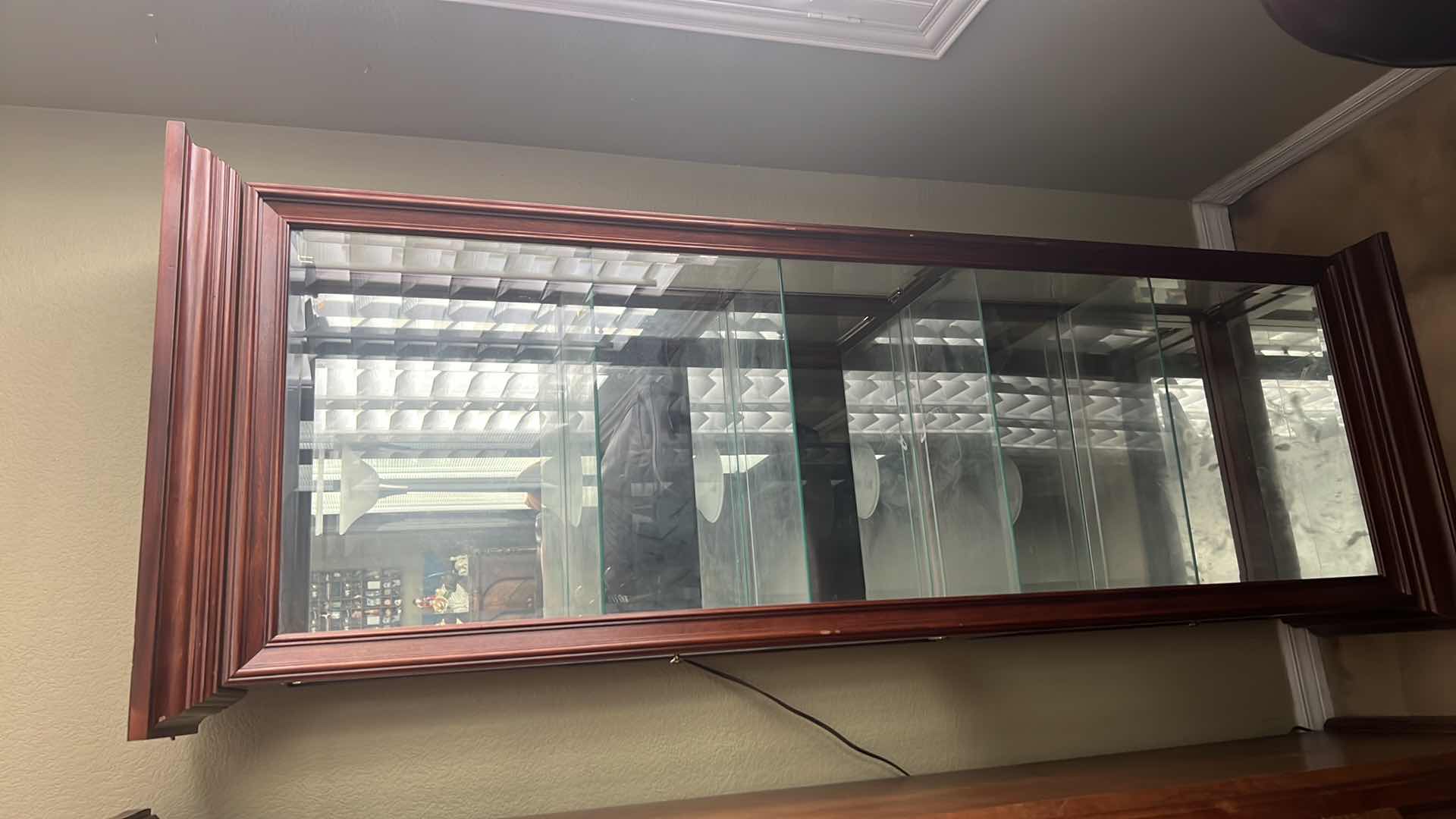 Photo 1 of PRESSED WOOD CURIO DISPLAY CABINET W GLASS SHELVES 24” x 12” H27”