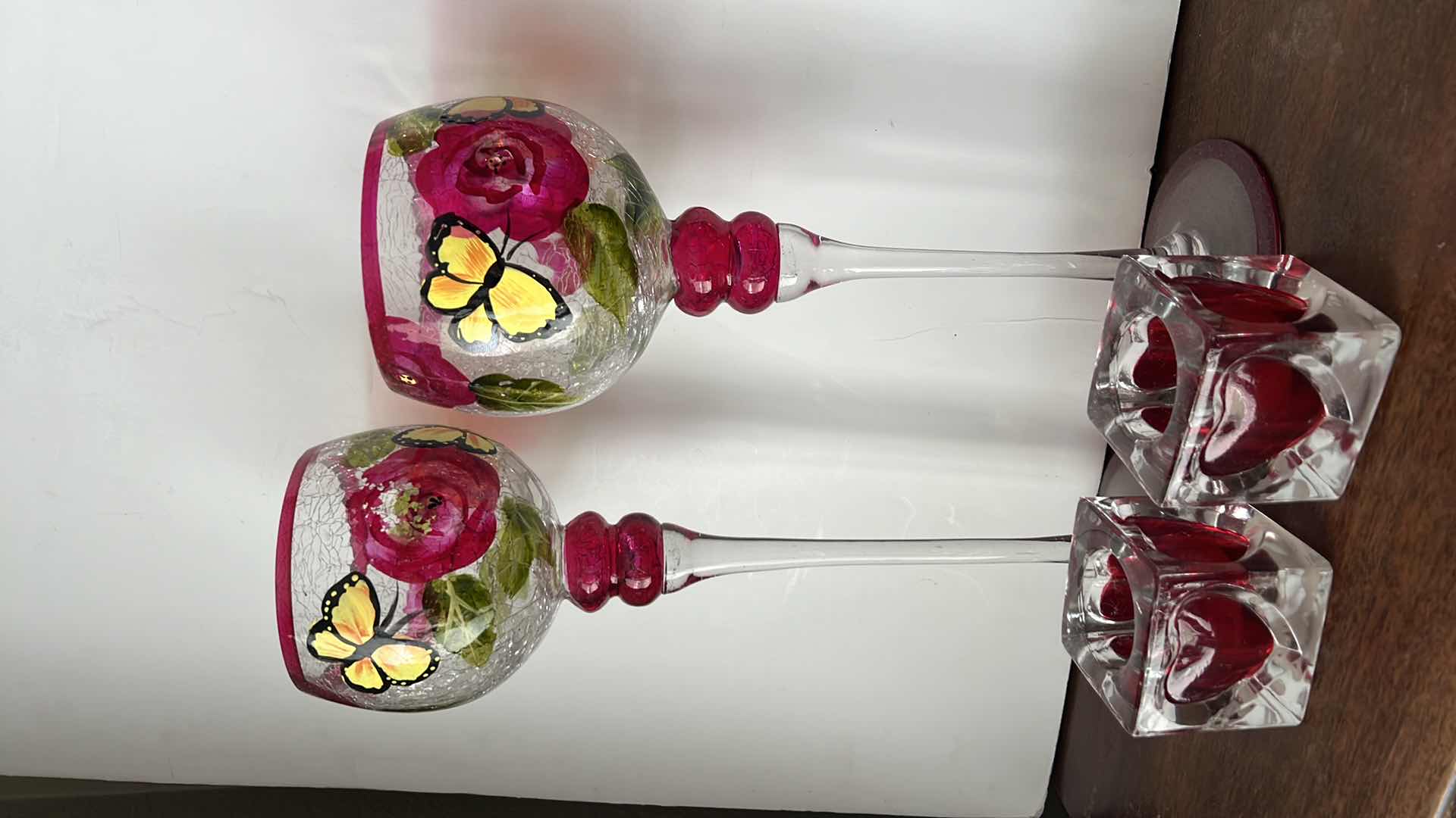 Photo 3 of 4- GLASS CANDLEHOLDERS