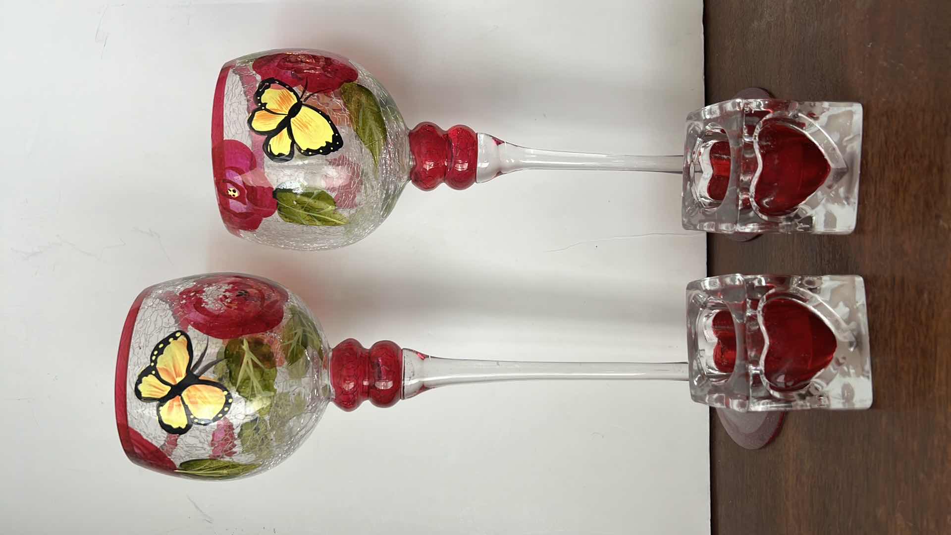 Photo 1 of 4- GLASS CANDLEHOLDERS