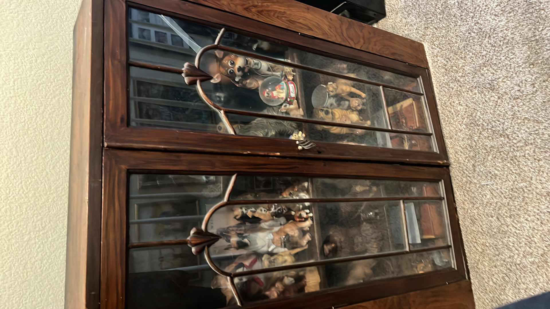 Photo 1 of ANTIQUE DARK WOOD CABINET 36” x 11” H43” (CONTENTS NIT INCLUDED)