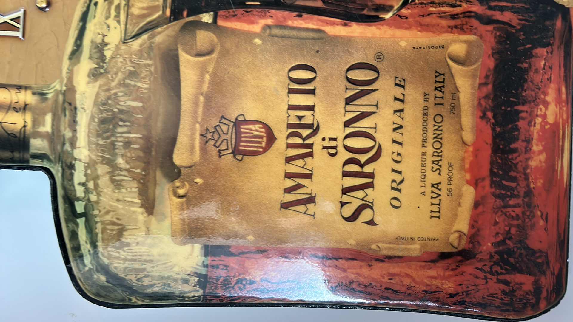 Photo 1 of VINTAGE 1983 LACQUERED WOOD AMARETTO CLOCK 15” x 20 1/2