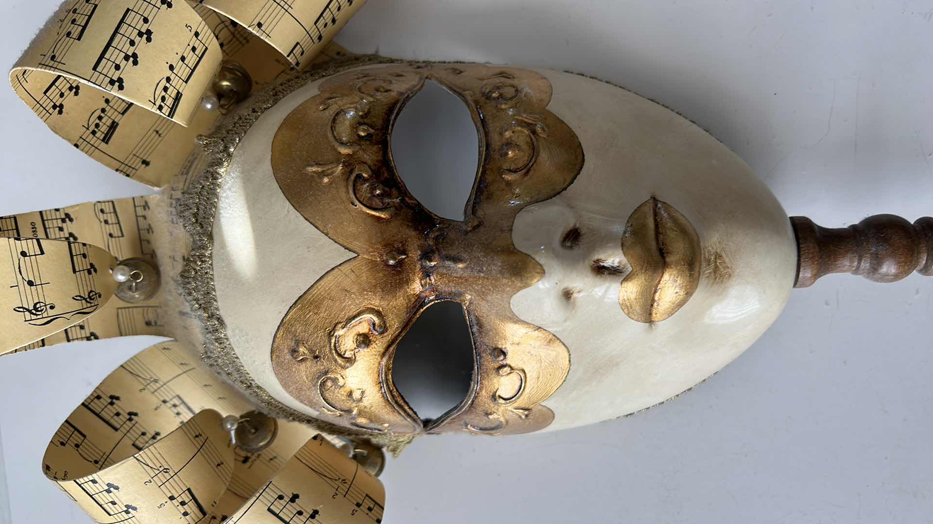 Photo 3 of VENETIAN MASQUERADE FULL FACE MASK ON STICK 11” x 22