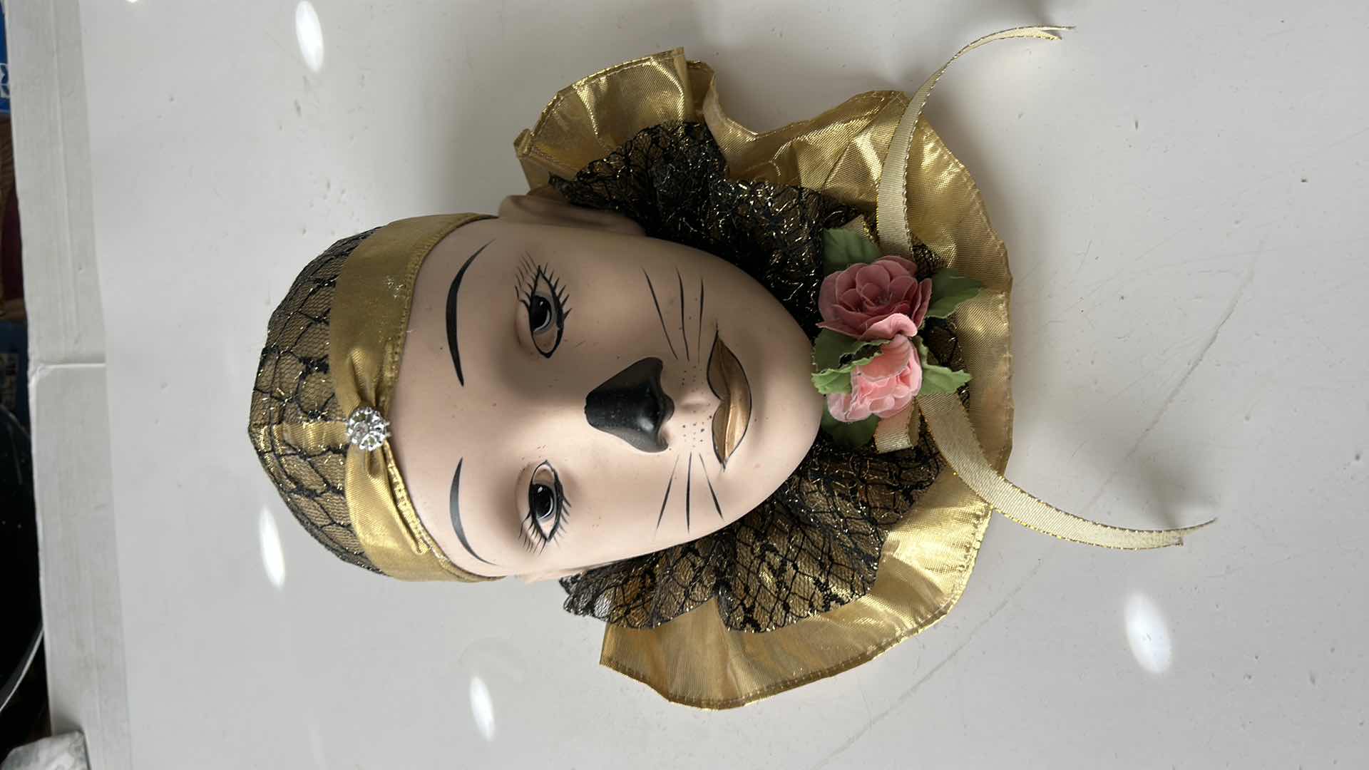 Photo 6 of PORCELAIN HANDPAINTED HARLEQUIN WALL DECOR 10” x 10”