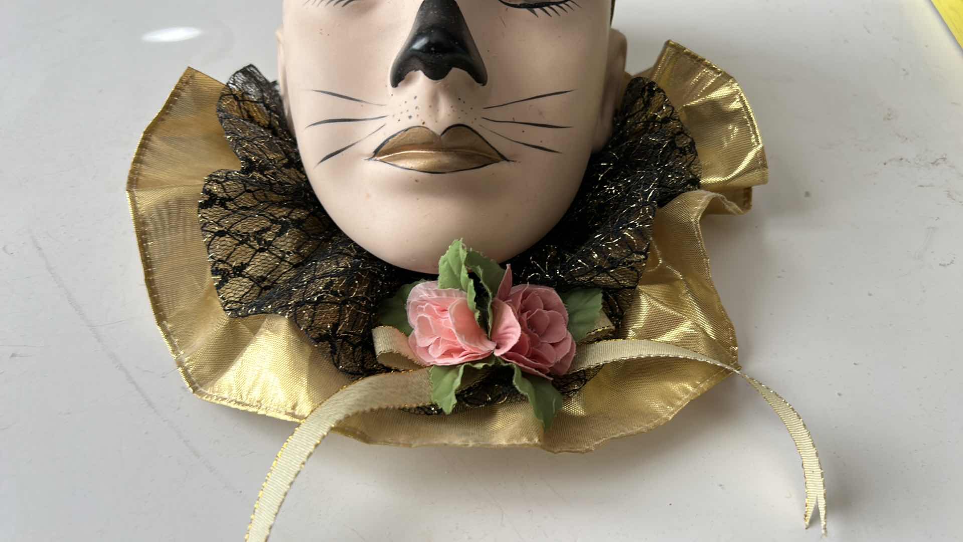 Photo 3 of PORCELAIN HANDPAINTED HARLEQUIN WALL DECOR 10” x 10”