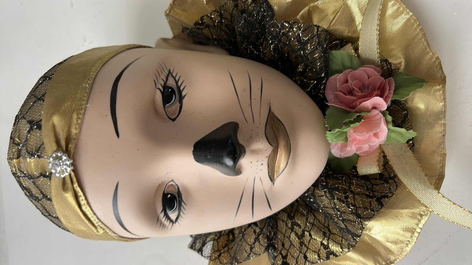 Photo 2 of PORCELAIN HANDPAINTED HARLEQUIN WALL DECOR 10” x 10”