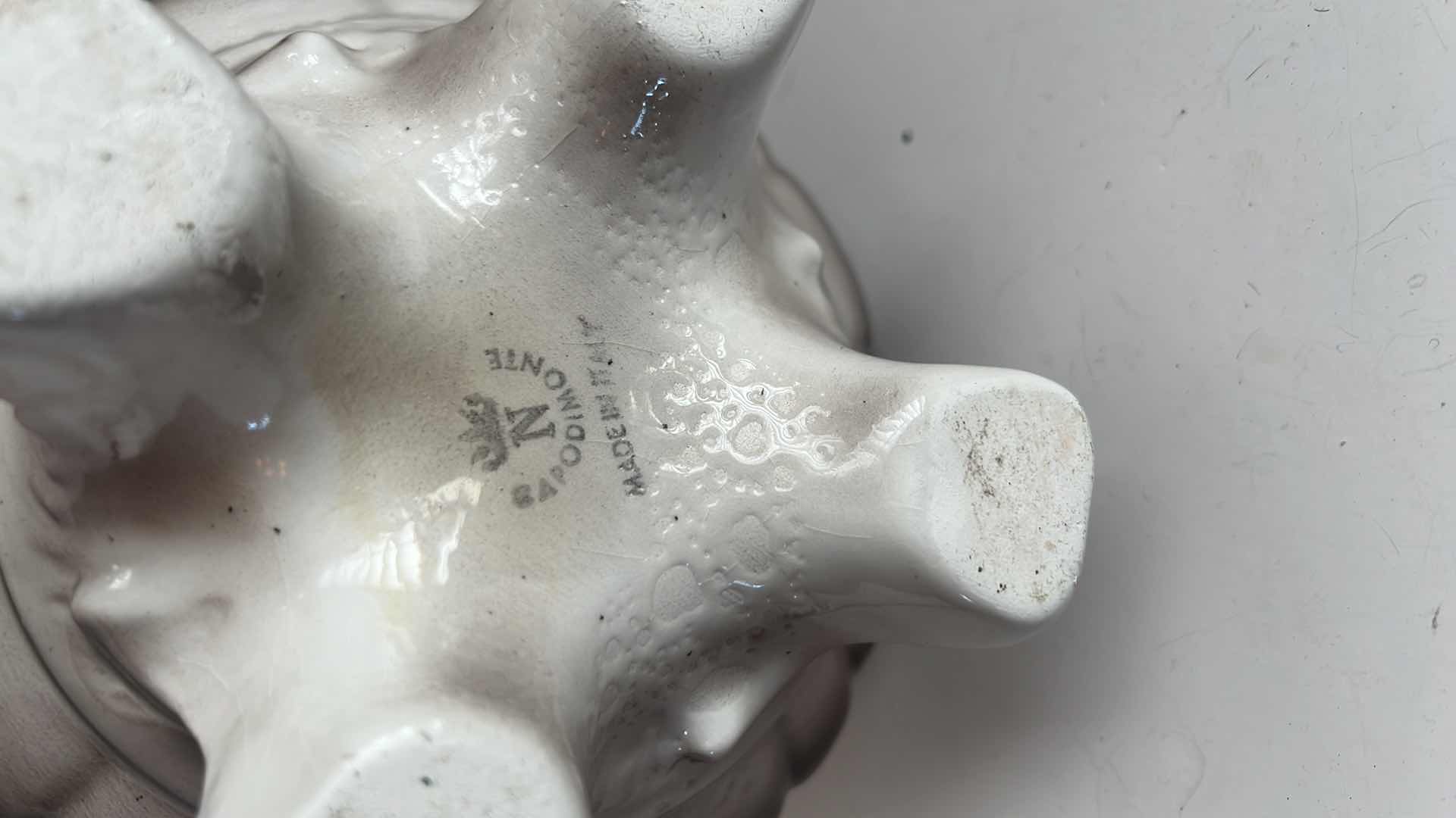 Photo 6 of CAPODIMONTE PORCELAIN FLORAL PITCHER VASE H15.5”