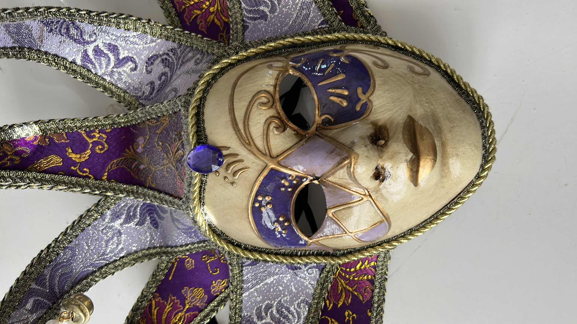 Photo 2 of VENETIAN MASQUERADE JESTER FULL FACE MASK 23” x 16”