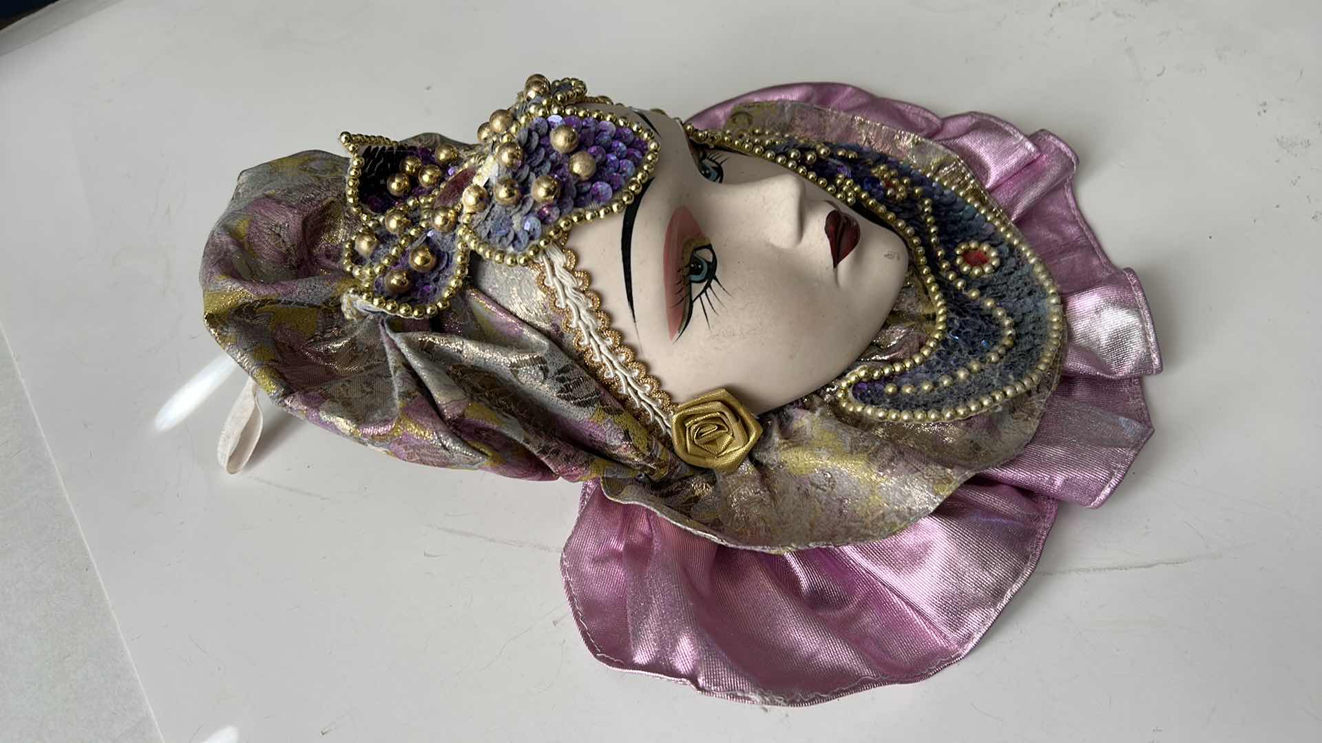 Photo 1 of VENETIAN MASQUERADE  FULL FACE MASK HANDPAINTED 12” x 12