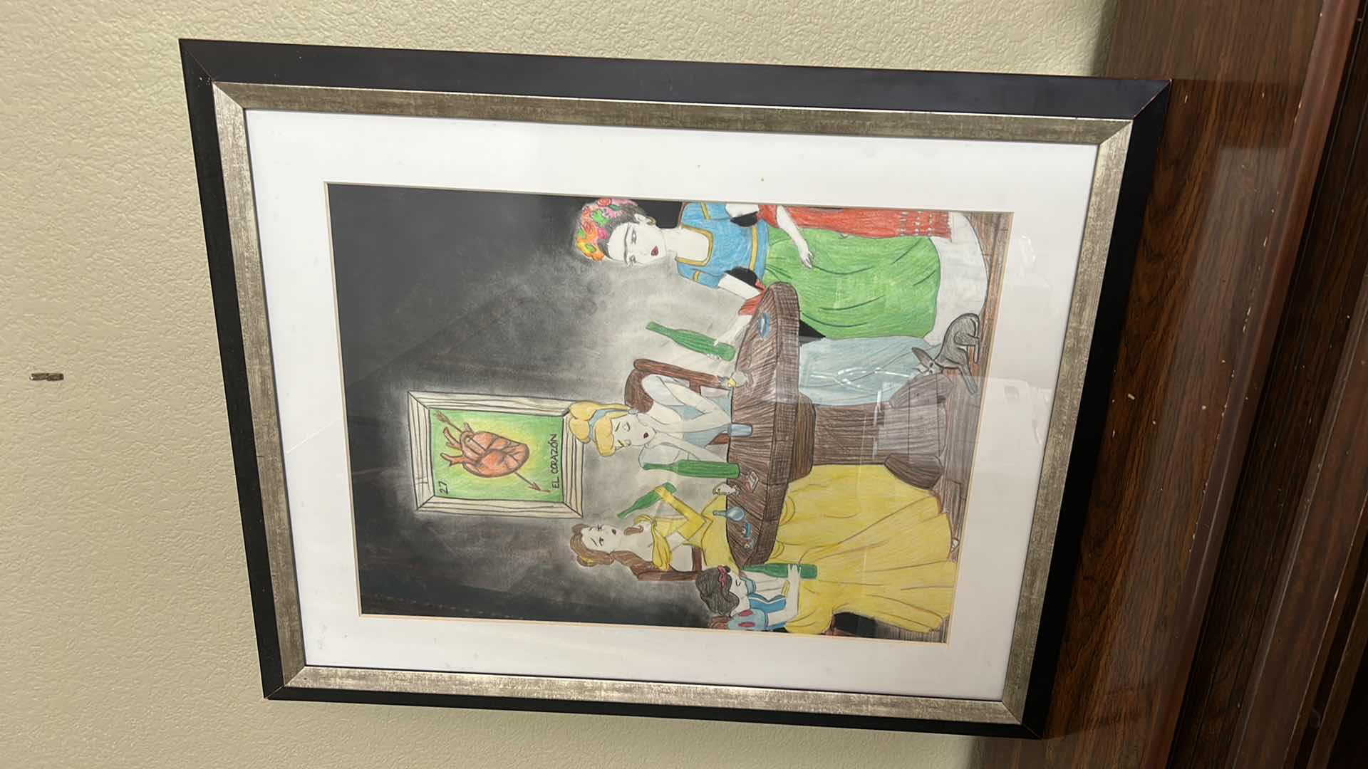 Photo 6 of PENCIL SKETCH "BROKEN HEART" FRAMED ARTWORK 25“ x 31“