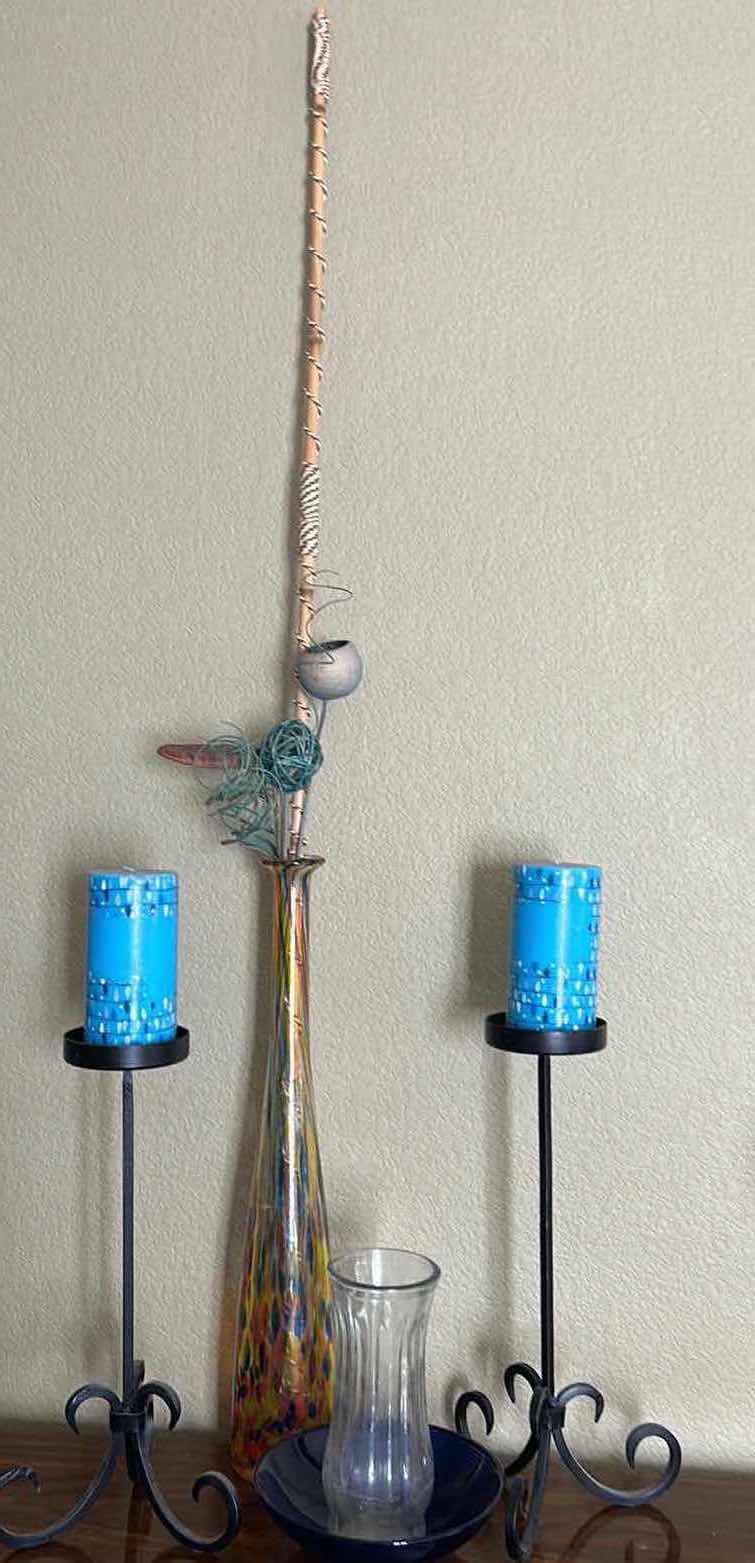 Photo 1 of HOME DECOR ASSORTMENT TALL MULTI COLORED VASE H21.5”