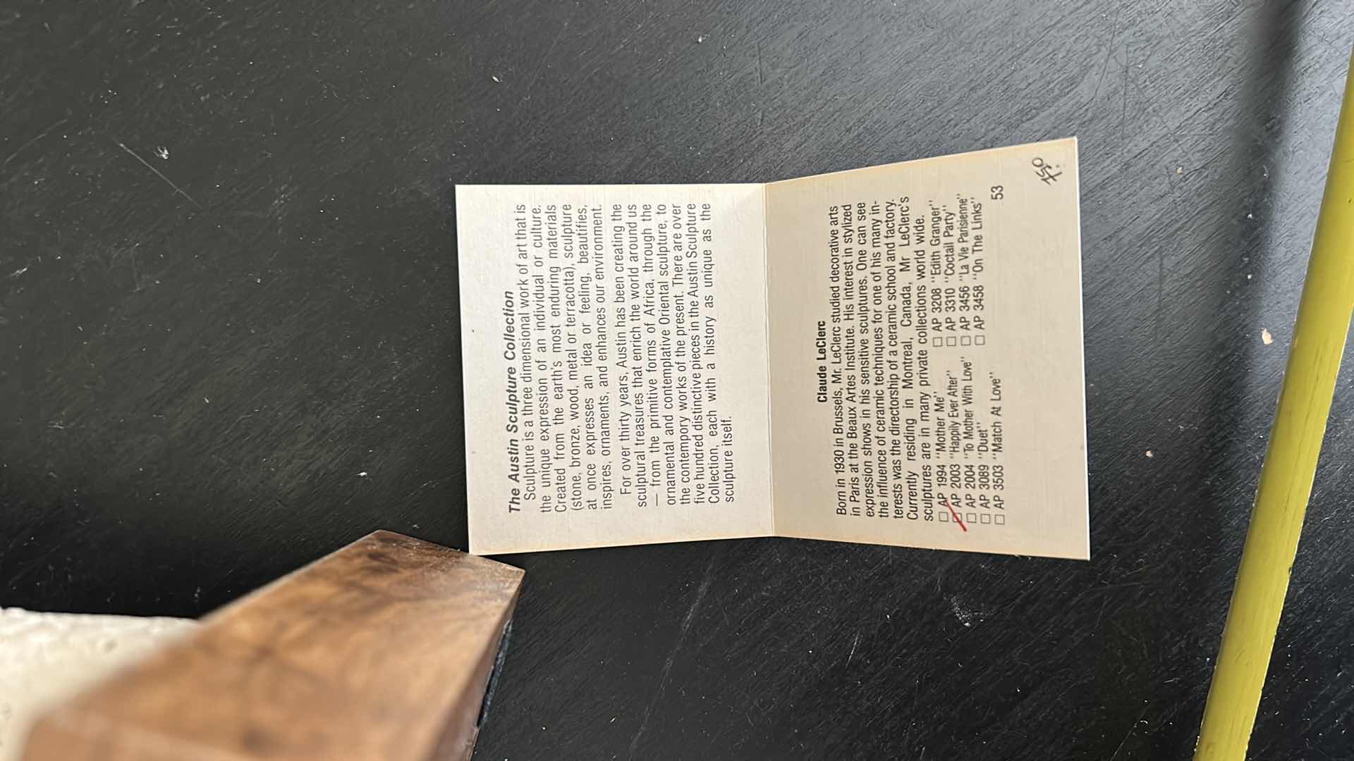 Photo 6 of 1978 “HAPPILY EVER AFTER” - AUSTIN SCULPTURE CLAUDE LECLERC ON WOOD STAND H15”