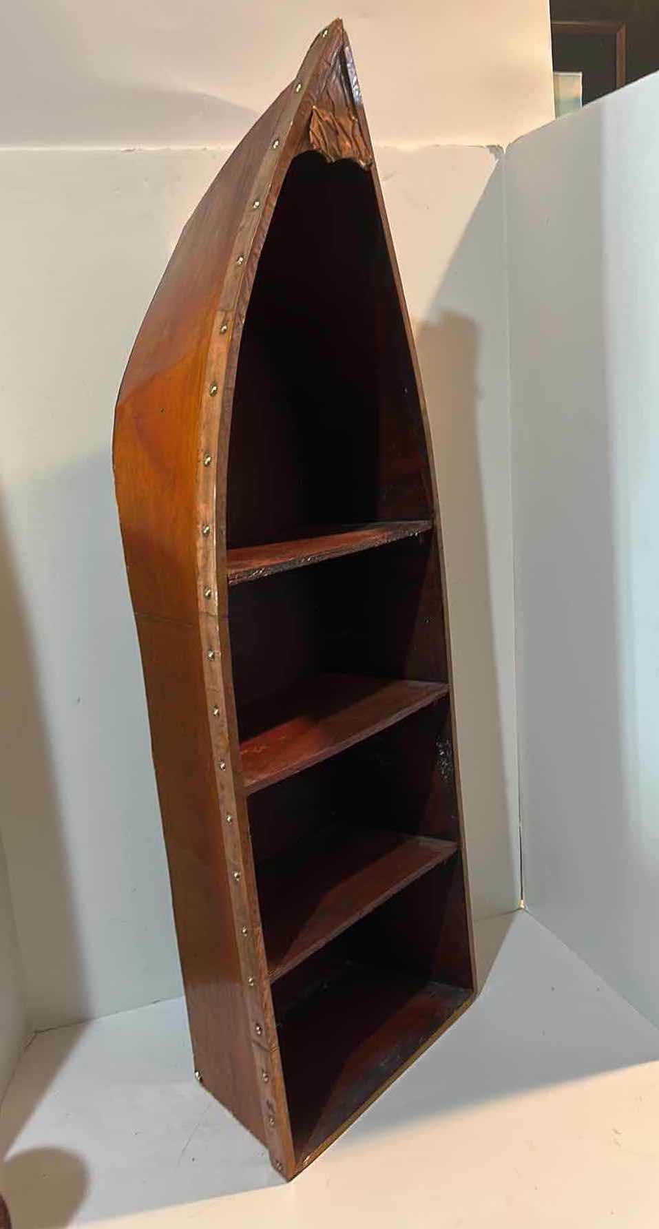 Photo 1 of METAL WRAPPED CANOE BOOKSHELF CABINET 12 1/2” x 70” x 37”