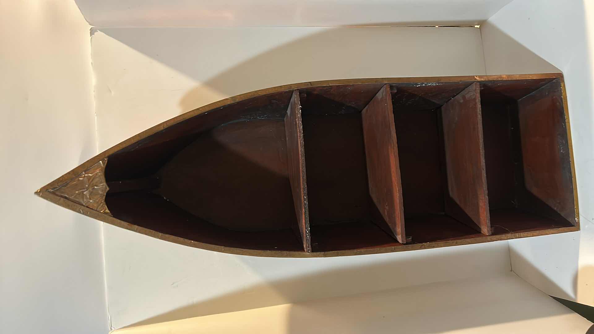 Photo 1 of METAL WRAPPED CANOE BOOKSHELF CABINET 12 1/2” x 70” x 37”