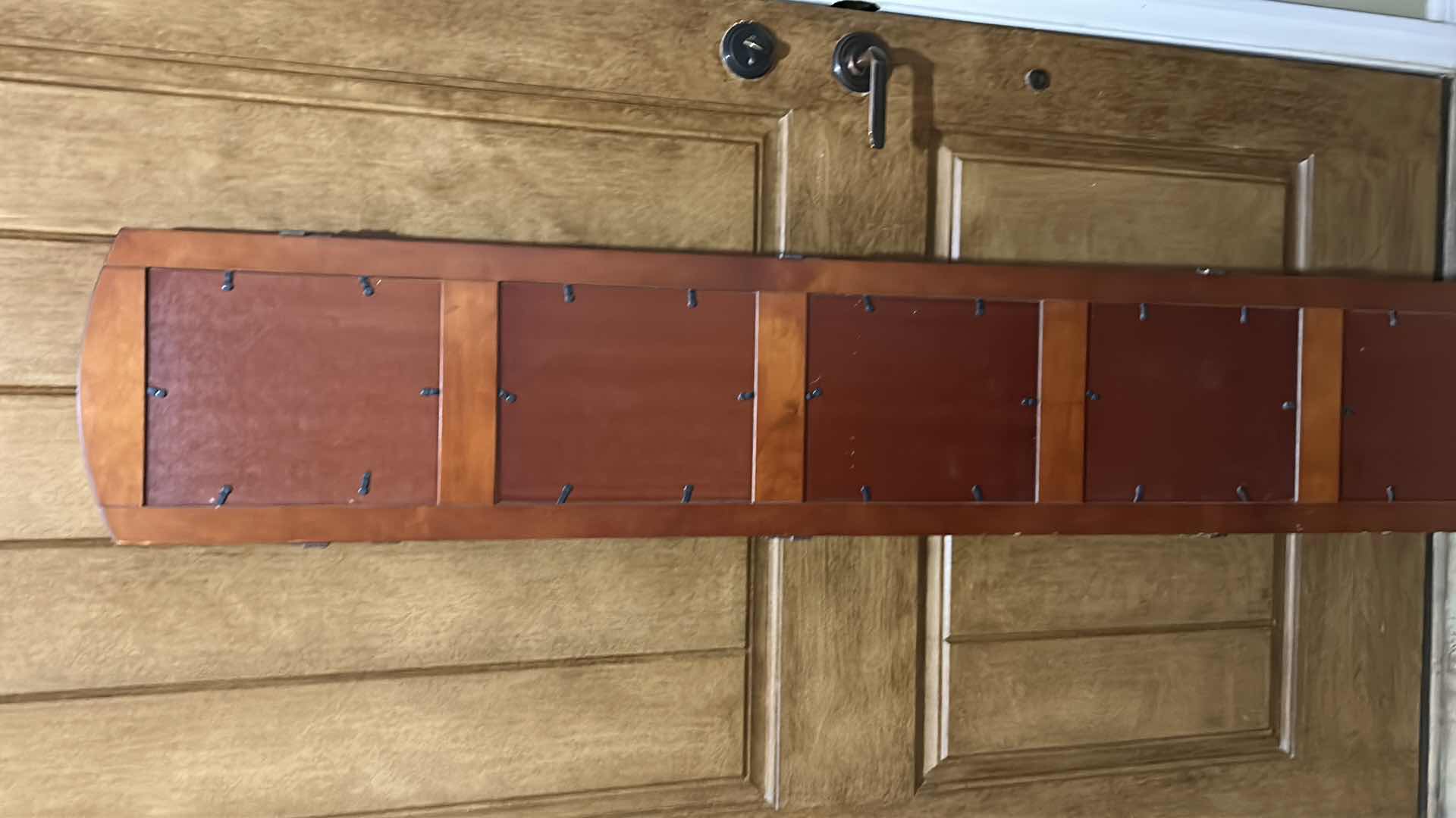 Photo 1 of STURDY WOOD ROOM DIVIDER WITH 8” x 10” PHOTO FRAMES- MEASUREMENTS OPENED 36” x 69 1/4”