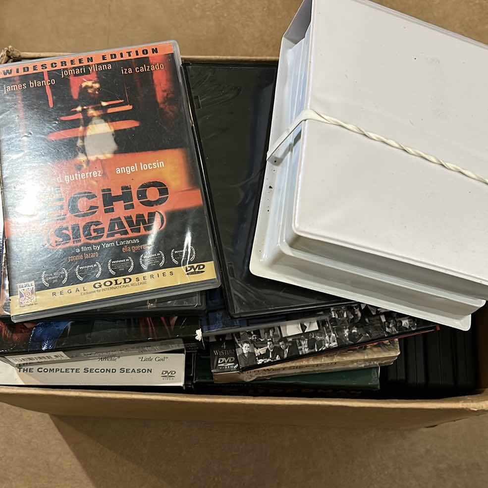 Photo 1 of BOX OF DVD’S AND CD’S