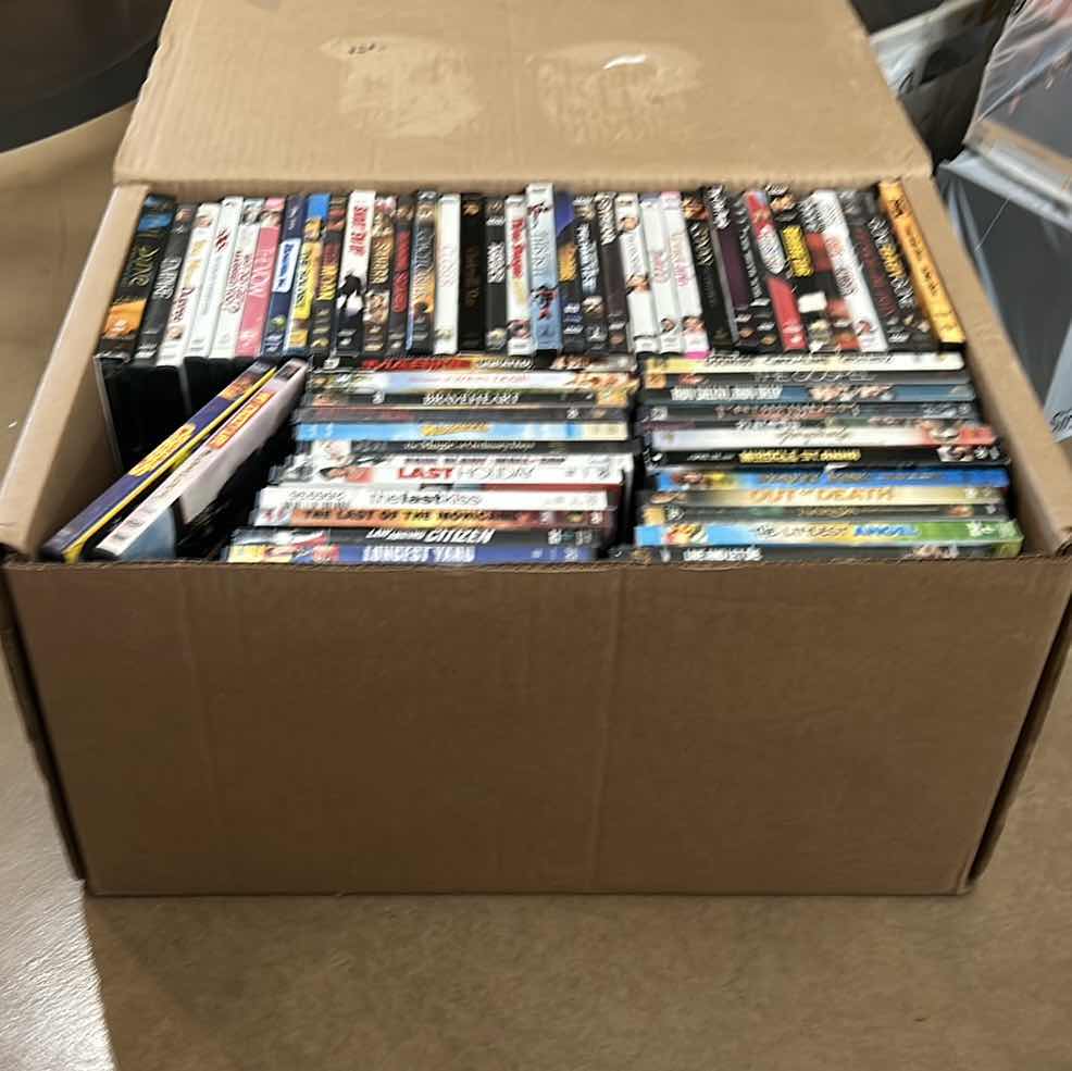 Photo 1 of DOUBLE STACKED 22“ x 14 1/2“ x 11“ BOX OF DVD’S