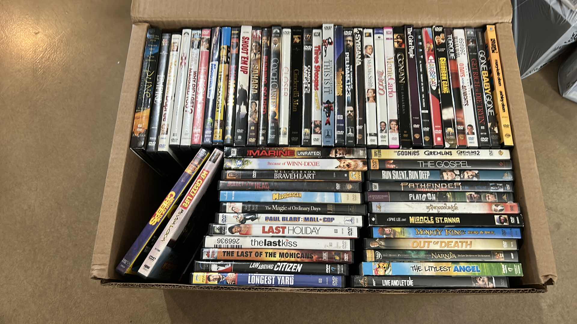 Photo 2 of DOUBLE STACKED 22“ x 14 1/2“ x 11“ BOX OF DVD’S