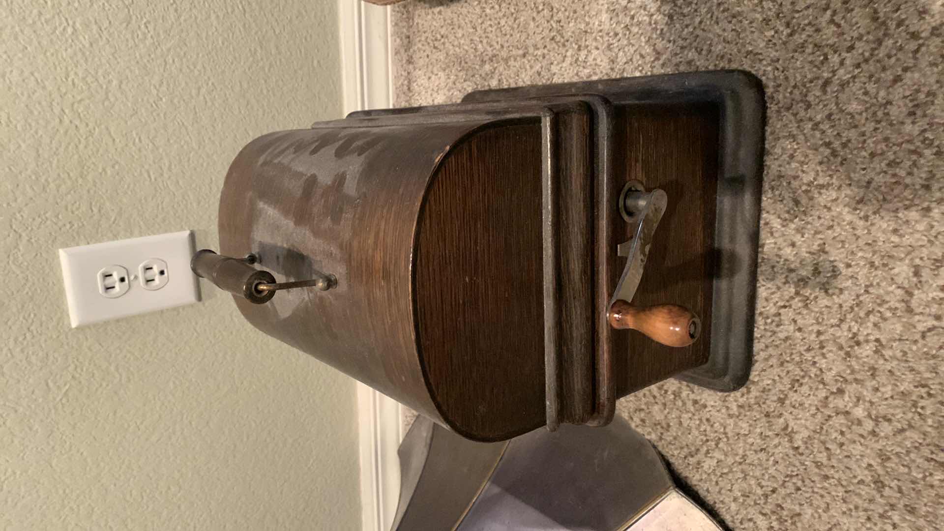 Photo 1 of EDISON GEM PHONOGRAPH WITH HORN AND MUSIC CYLINDERS