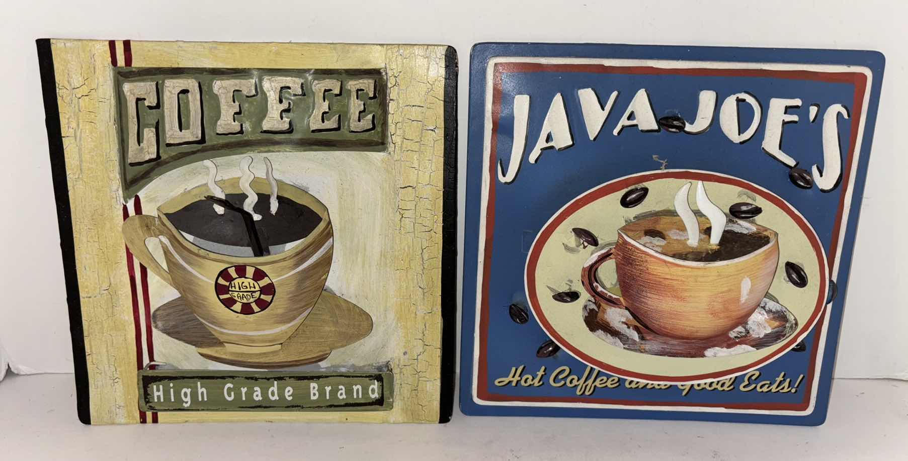 Photo 1 of METAL COFFEE WALL HANGINGS 9” x 9” (2)